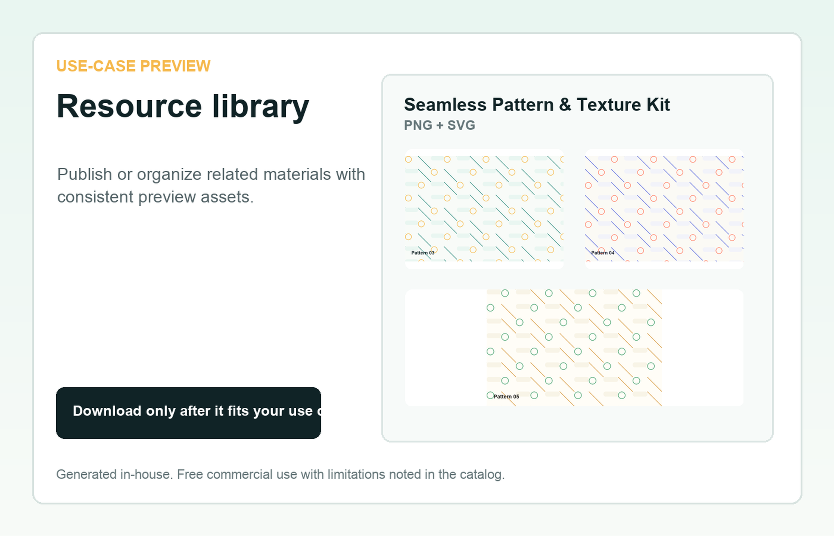 Seamless Pattern & Texture Kit Resource library use-case preview