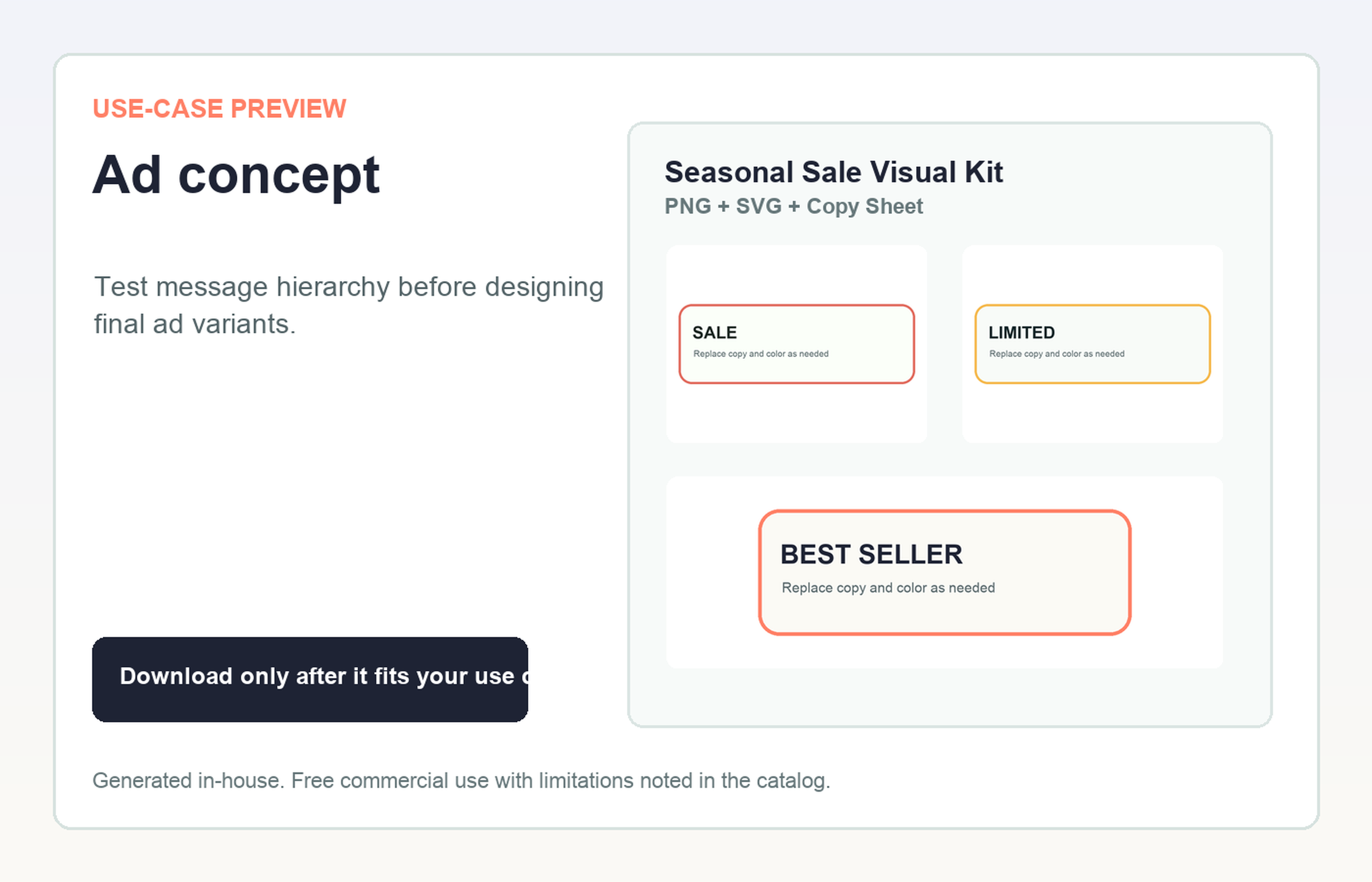 Seasonal Sale Visual Kit Ad concept use-case preview