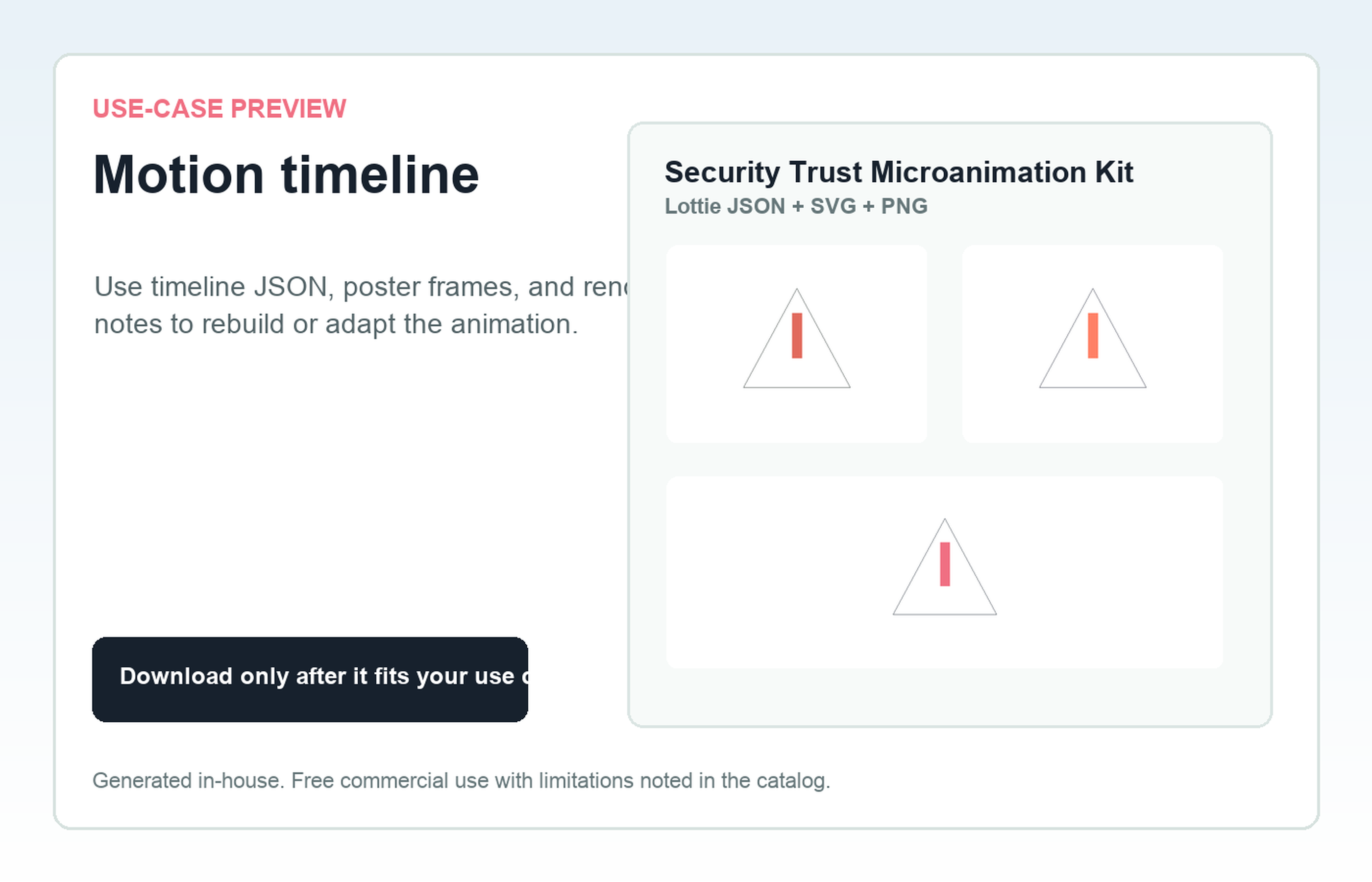 Security Trust Microanimation Kit Motion timeline use-case preview