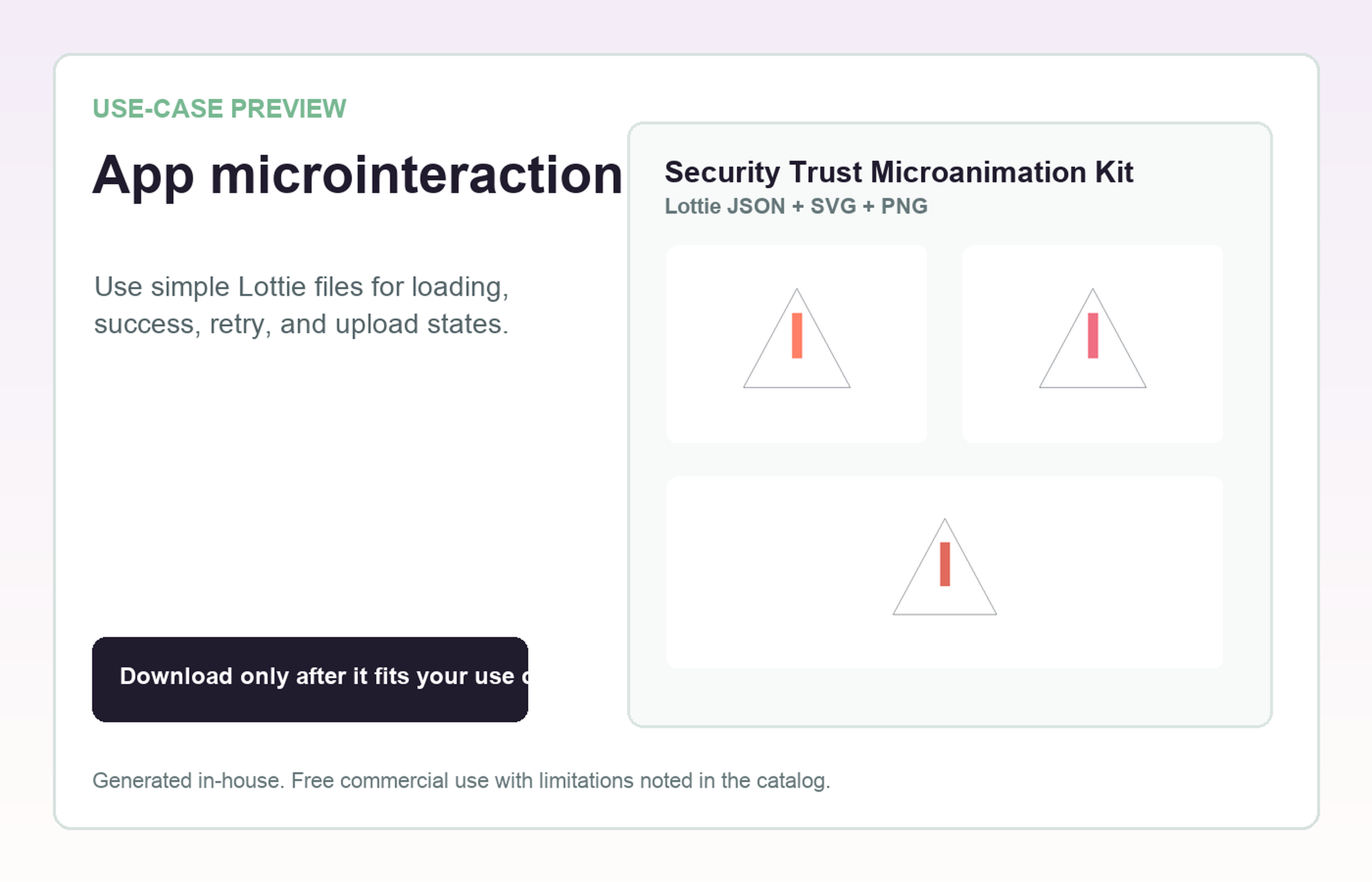 Security Trust Microanimation Kit App microinteraction use-case preview