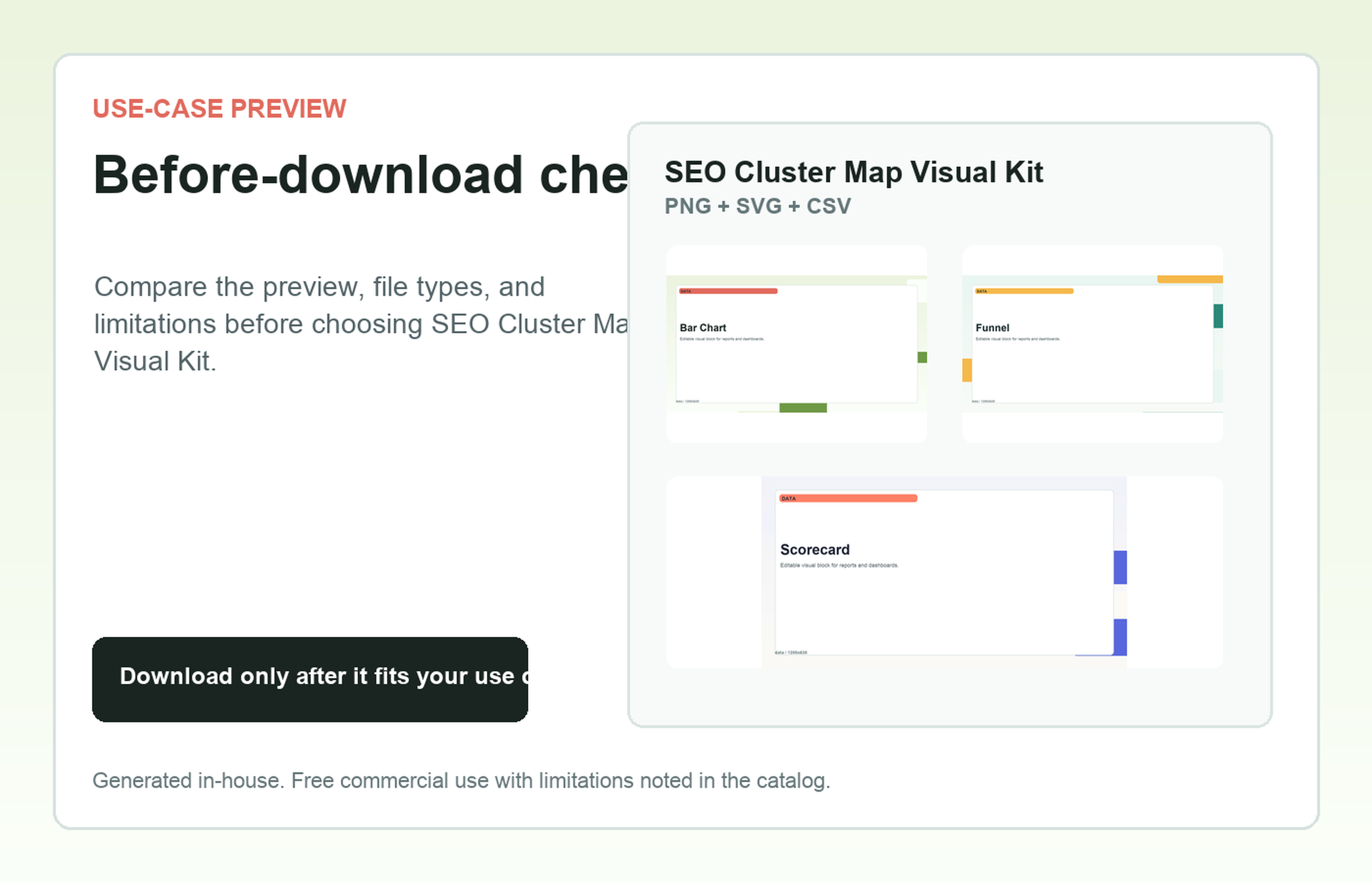 SEO Cluster Map Visual Kit Before-download check use-case preview
