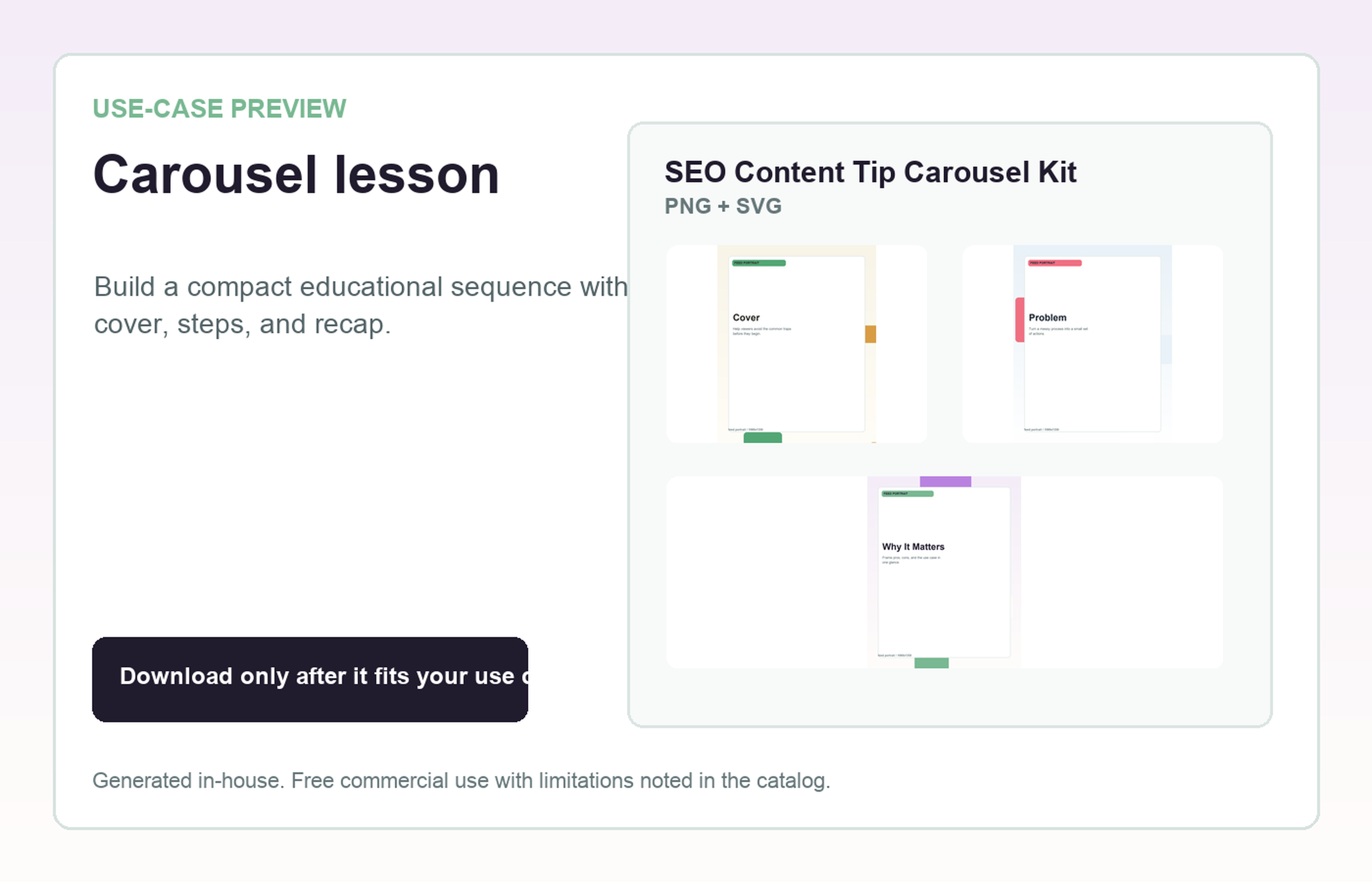 SEO Content Tip Carousel Kit Carousel lesson use-case preview