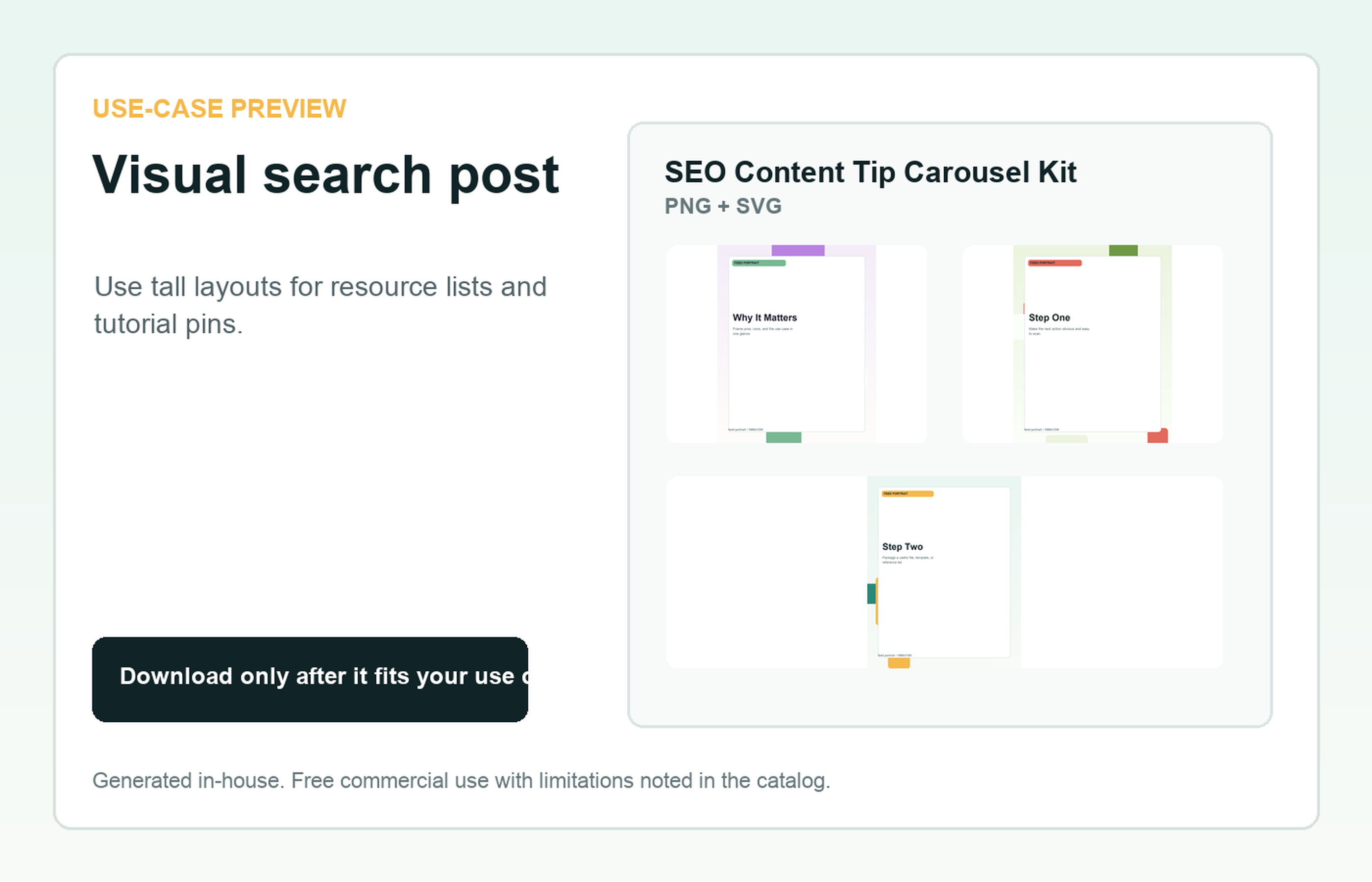 SEO Content Tip Carousel Kit Visual search post use-case preview
