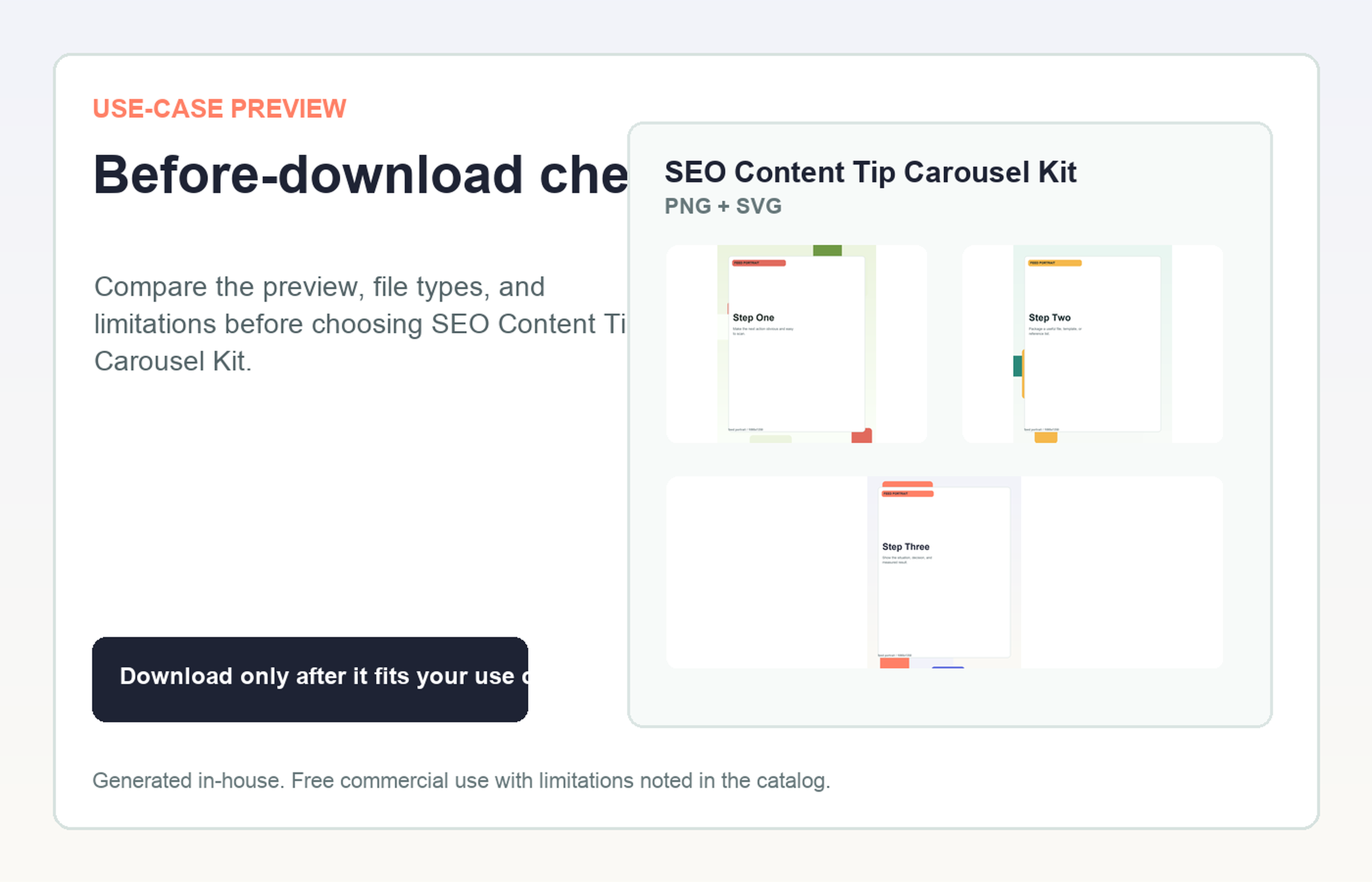 SEO Content Tip Carousel Kit Before-download check use-case preview