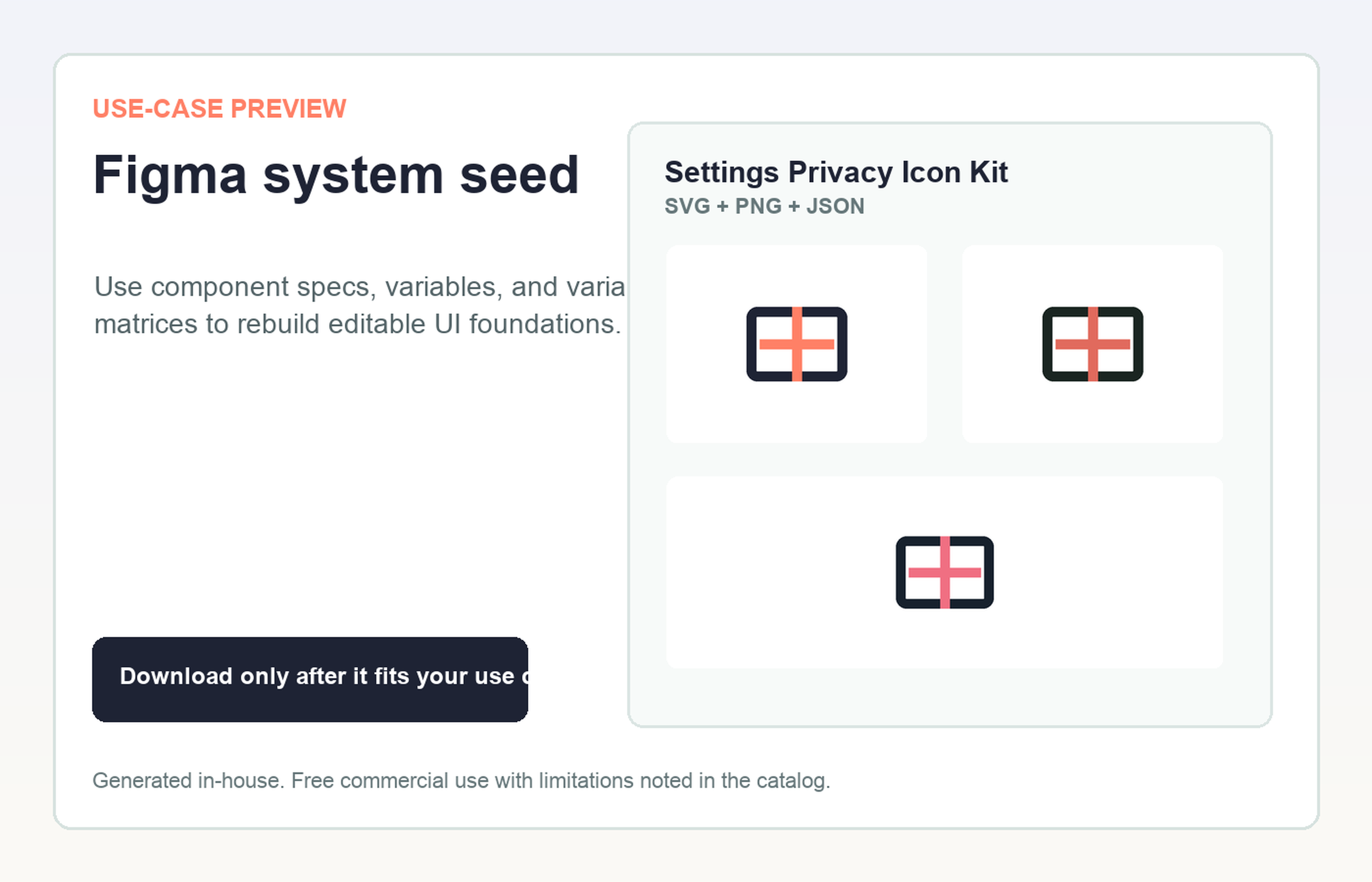 Settings Privacy Icon Kit Figma system seed use-case preview