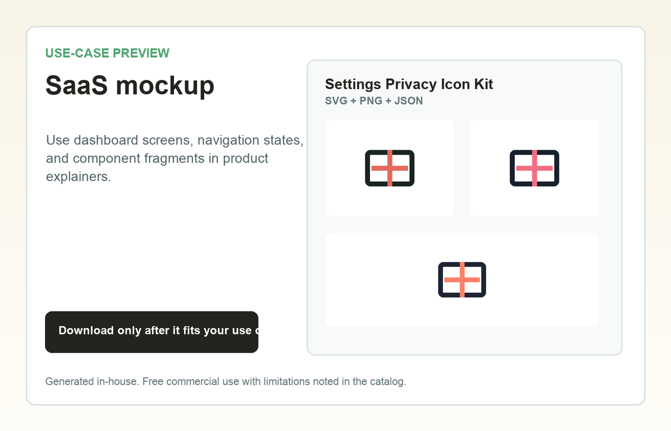 Settings Privacy Icon Kit SaaS mockup use-case preview