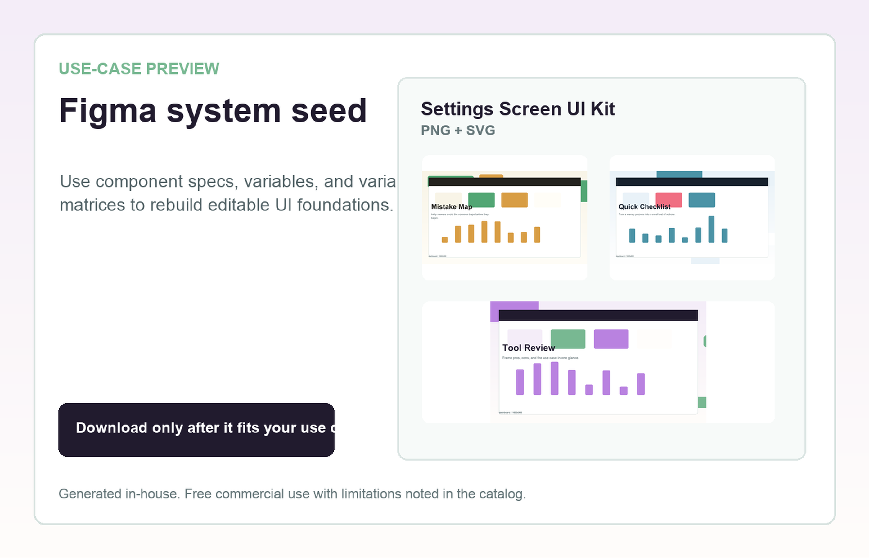 Settings Screen UI Kit Figma system seed use-case preview