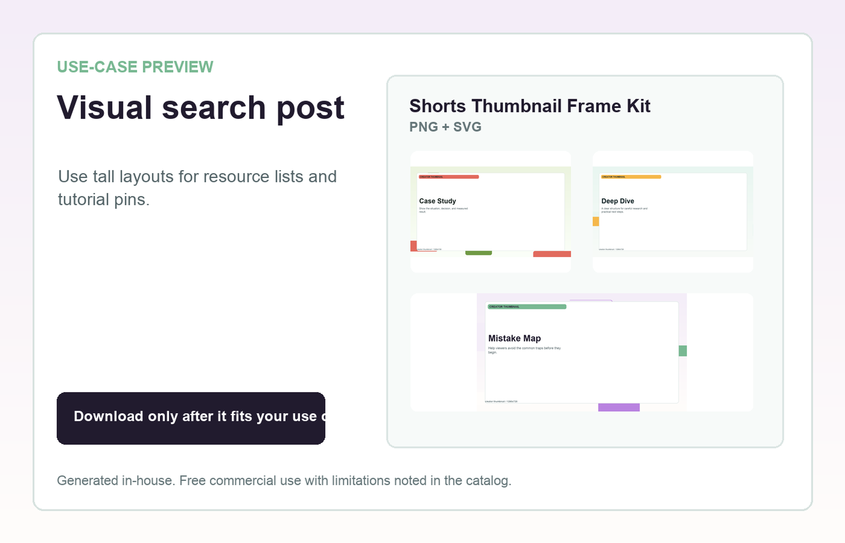 Shorts Thumbnail Frame Kit Visual search post use-case preview
