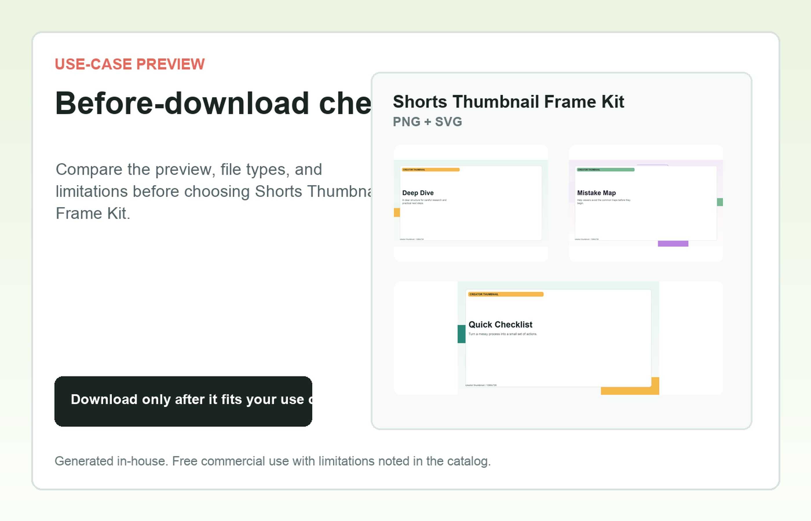 Shorts Thumbnail Frame Kit Before-download check use-case preview
