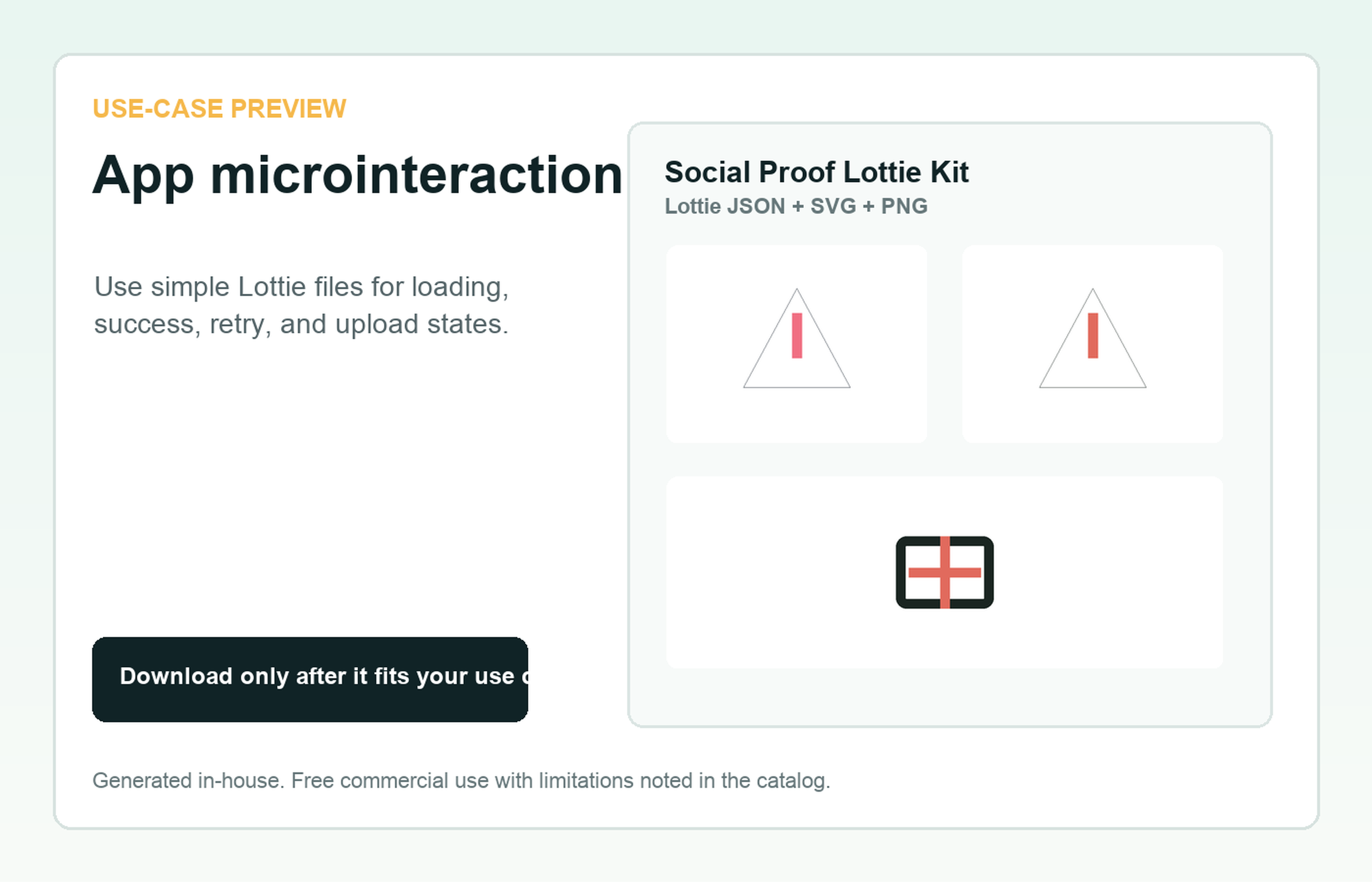 Social Proof Lottie Kit App microinteraction use-case preview