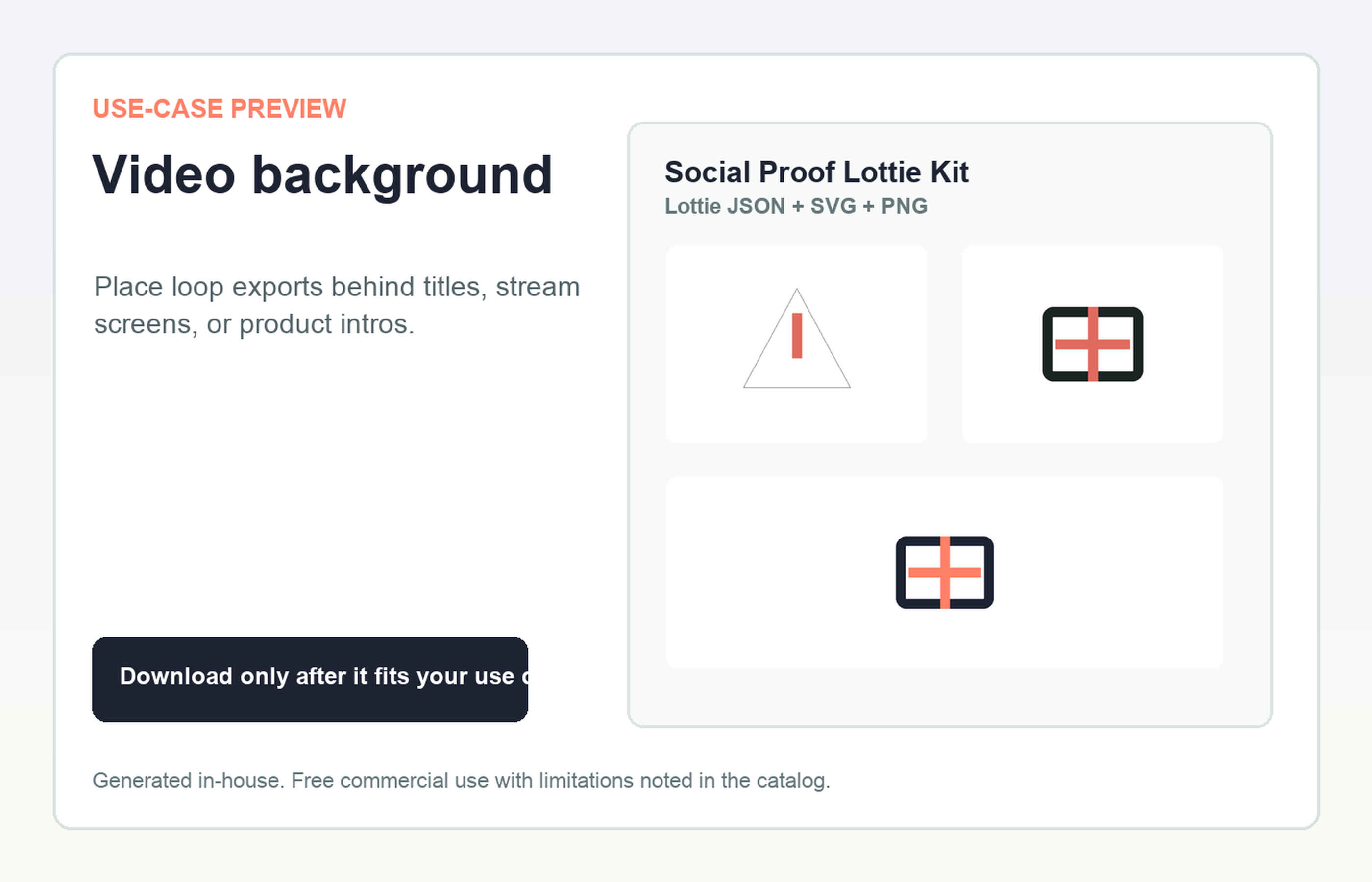 Social Proof Lottie Kit Video background use-case preview