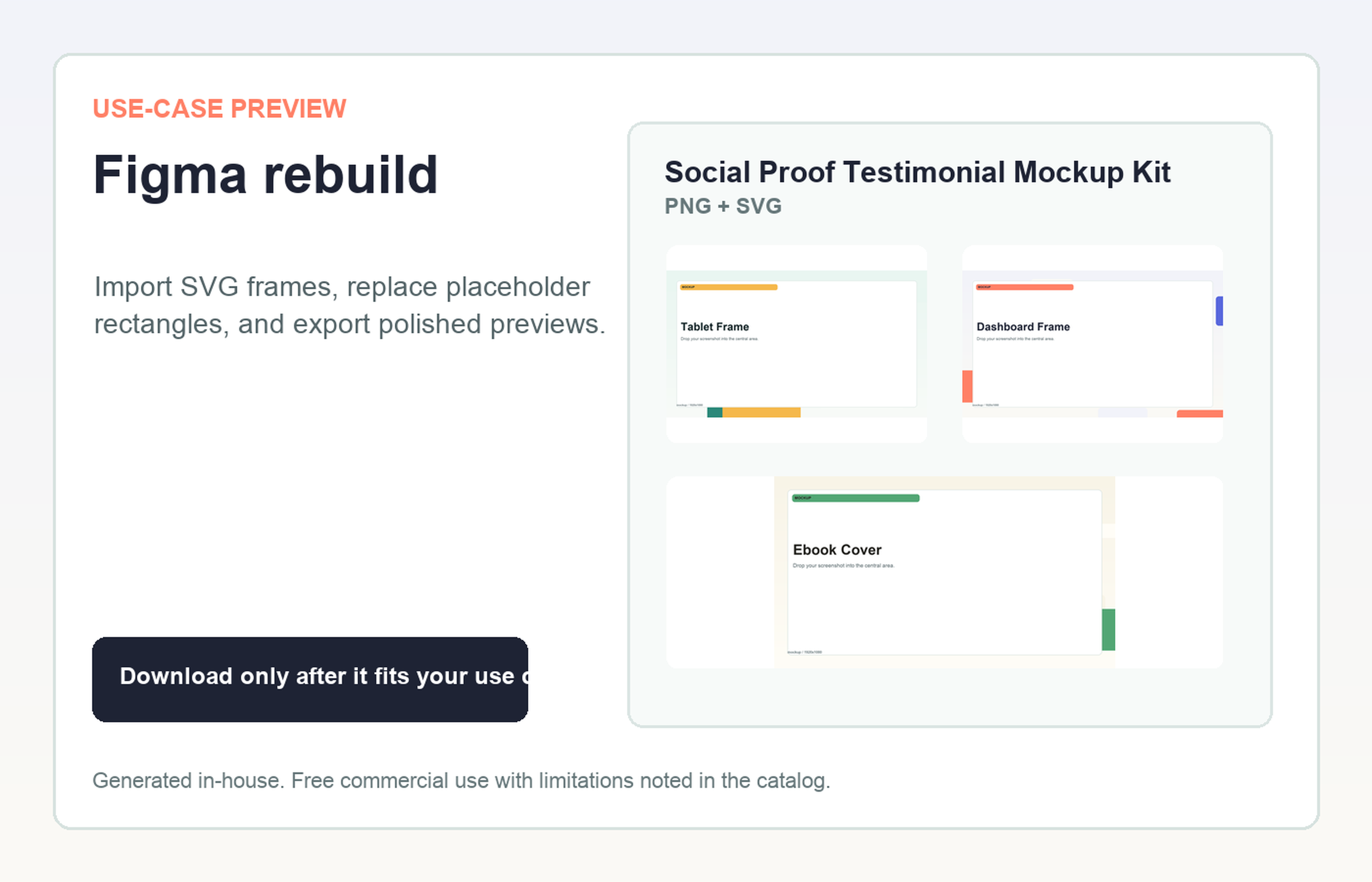 Social Proof Testimonial Mockup Kit Figma rebuild use-case preview