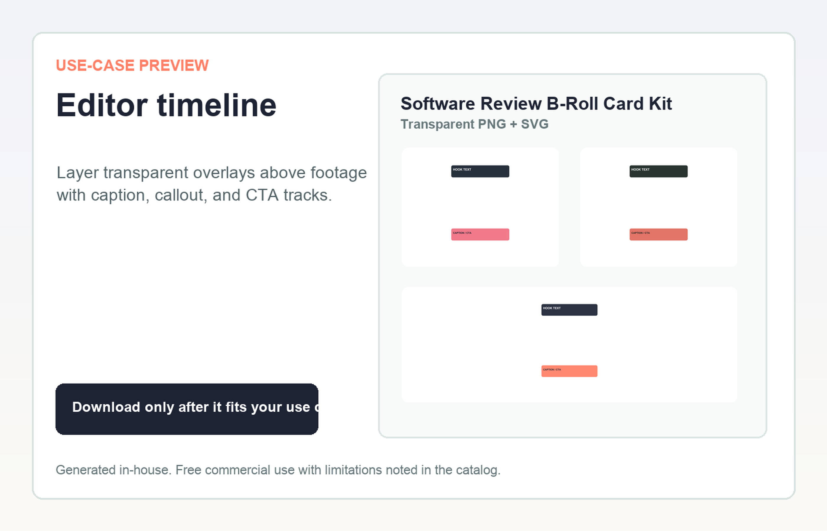Software Review B-Roll Card Kit Editor timeline use-case preview