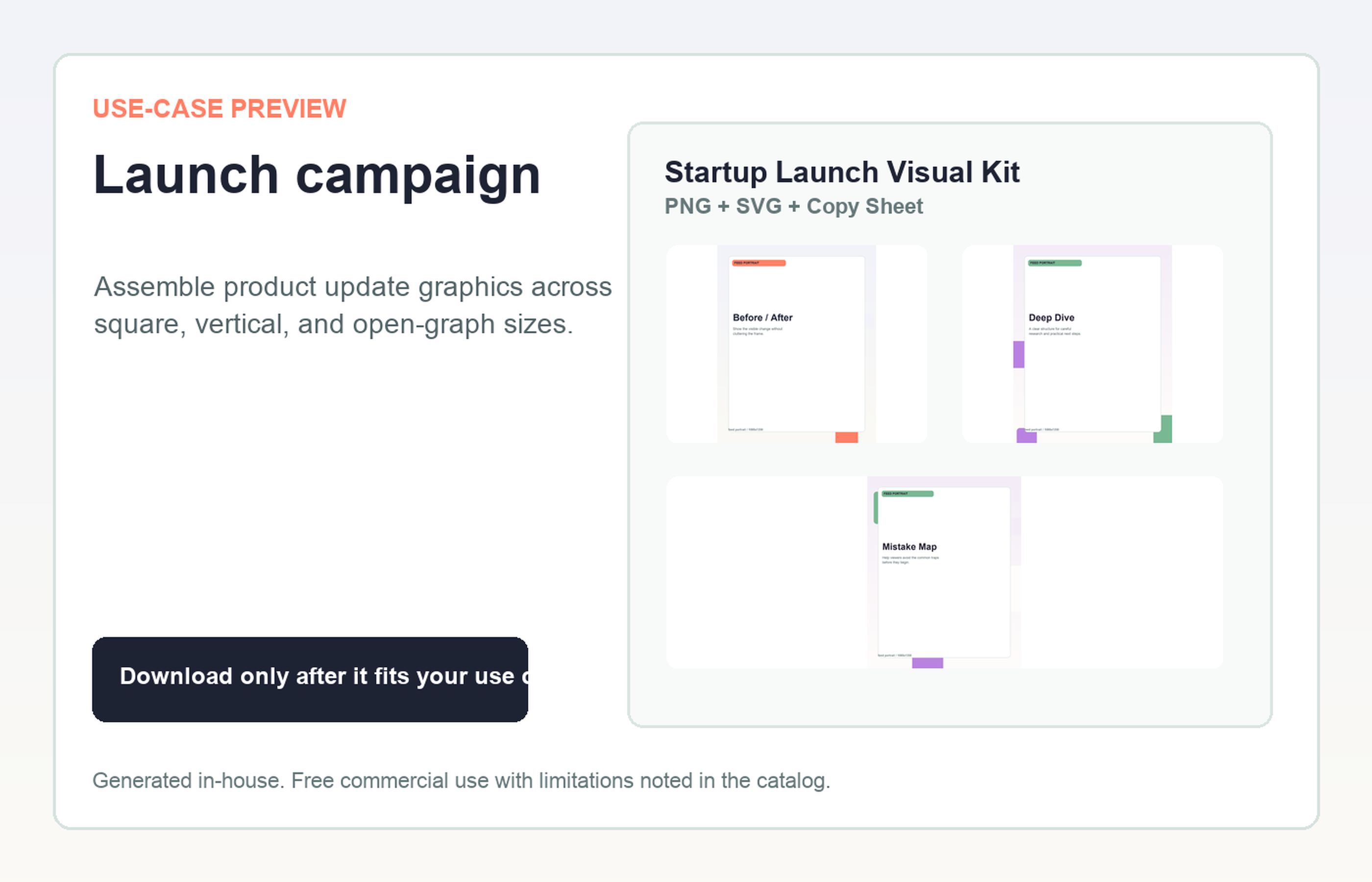 Startup Launch Visual Kit Launch campaign use-case preview