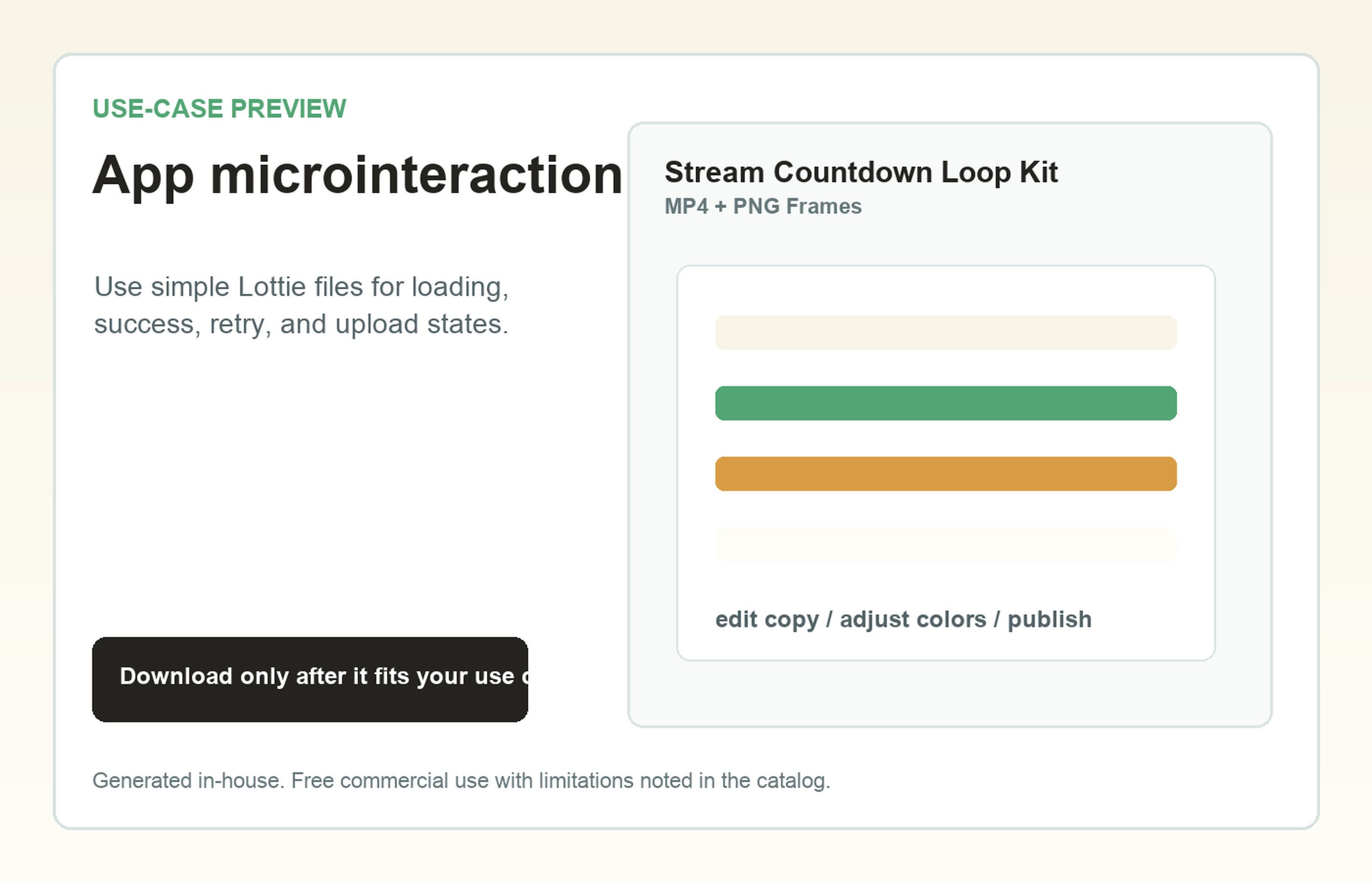 Stream Countdown Loop Kit App microinteraction use-case preview