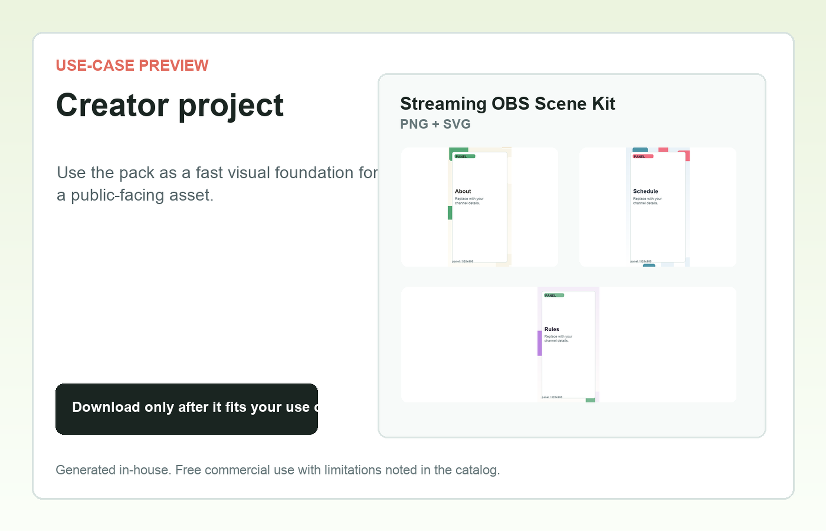 Streaming OBS Scene Kit Creator project use-case preview