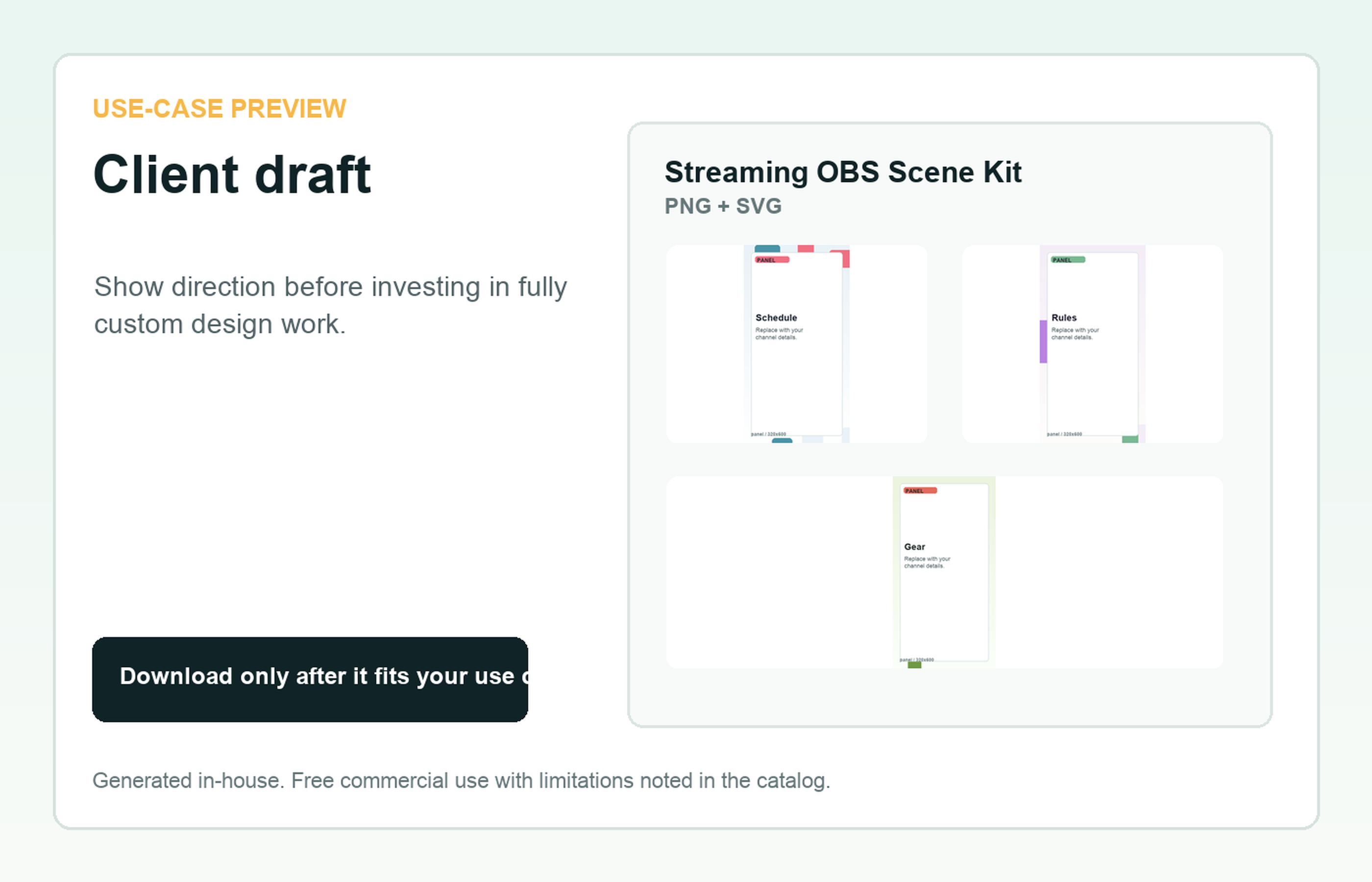 Streaming OBS Scene Kit Client draft use-case preview