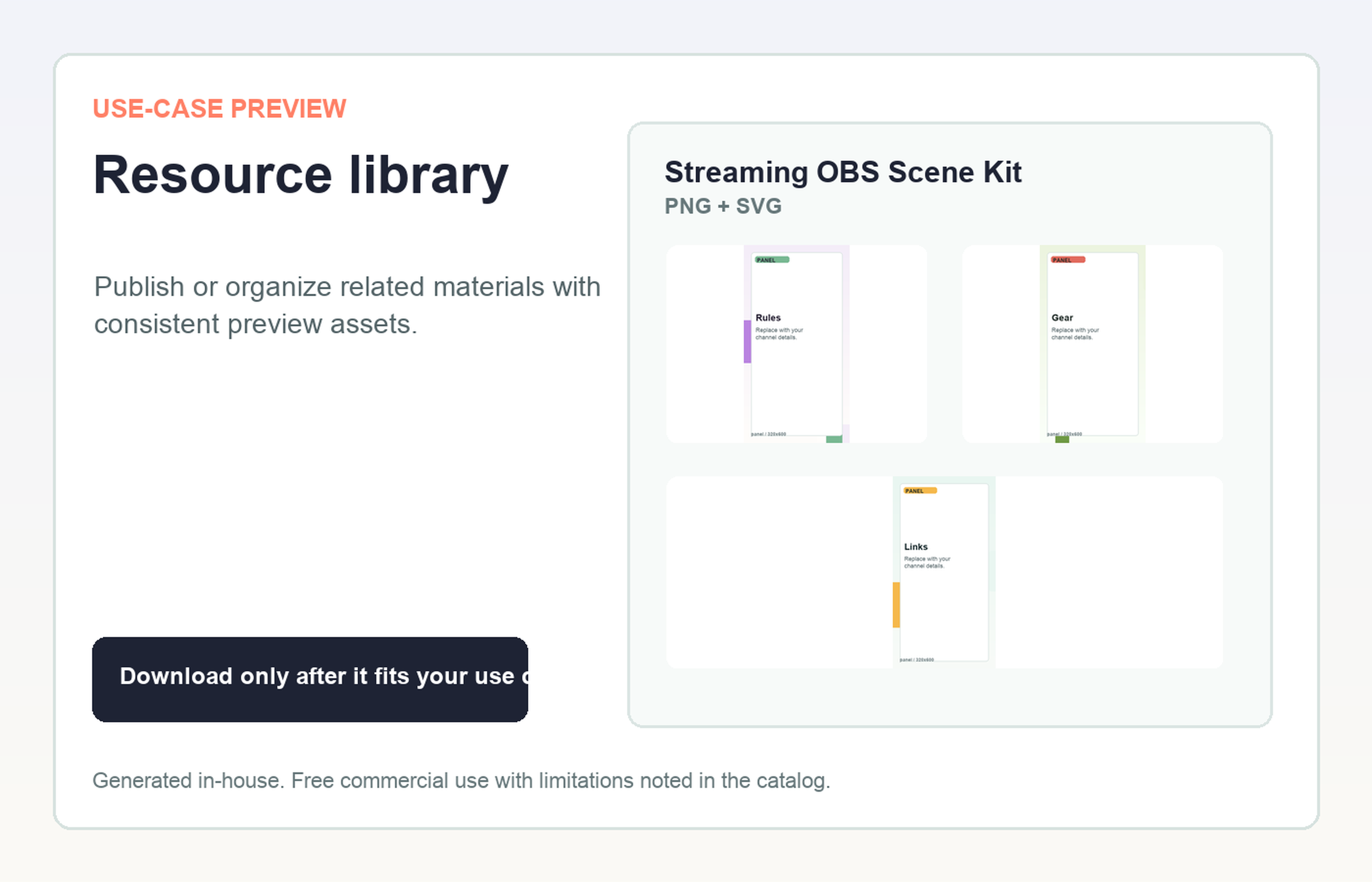 Streaming OBS Scene Kit Resource library use-case preview