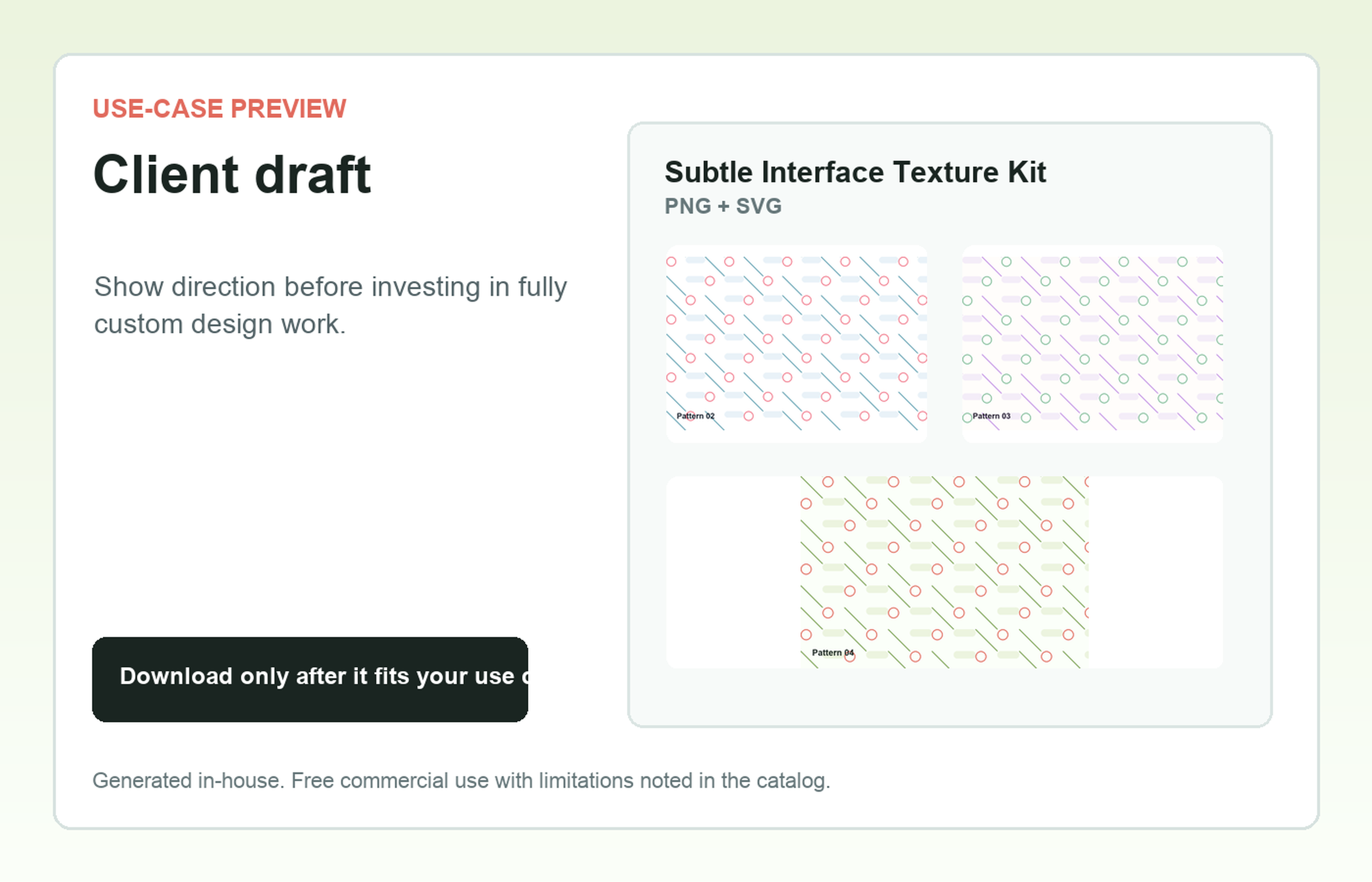 Subtle Interface Texture Kit Client draft use-case preview