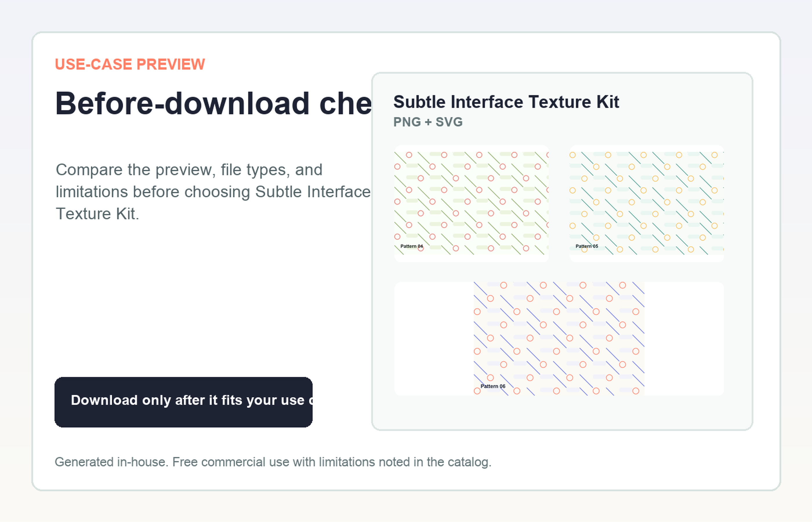 Subtle Interface Texture Kit Before-download check use-case preview