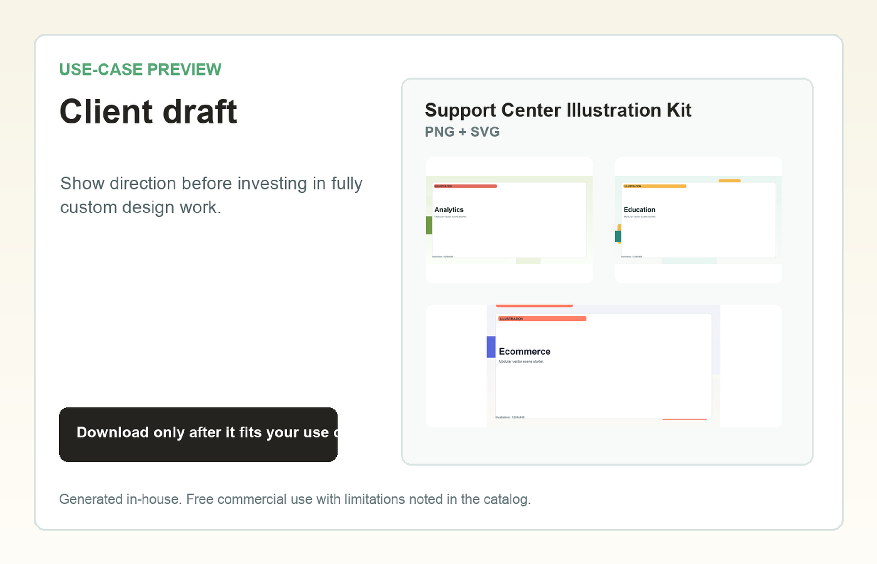 Support Center Illustration Kit Client draft use-case preview