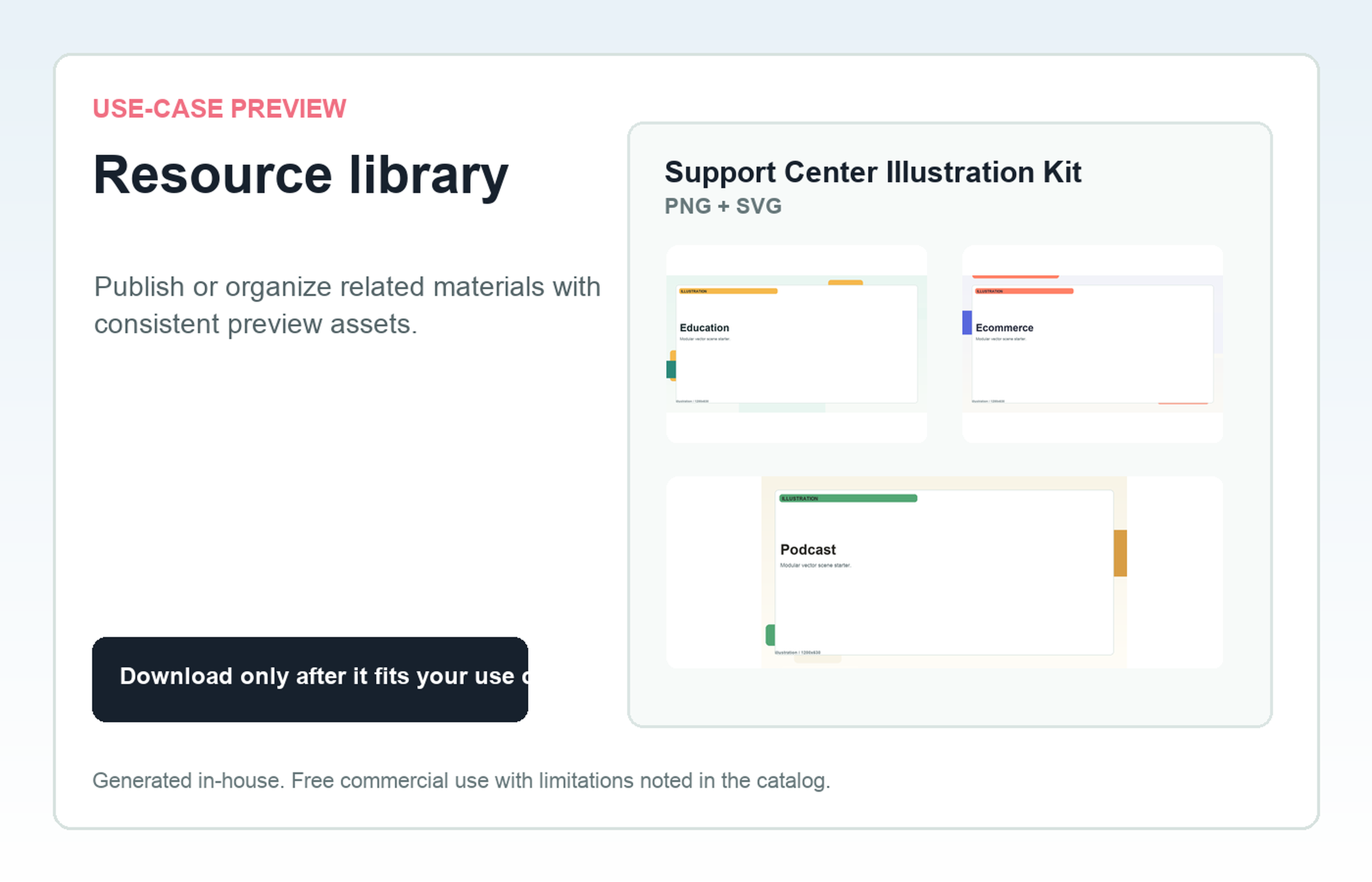 Support Center Illustration Kit Resource library use-case preview