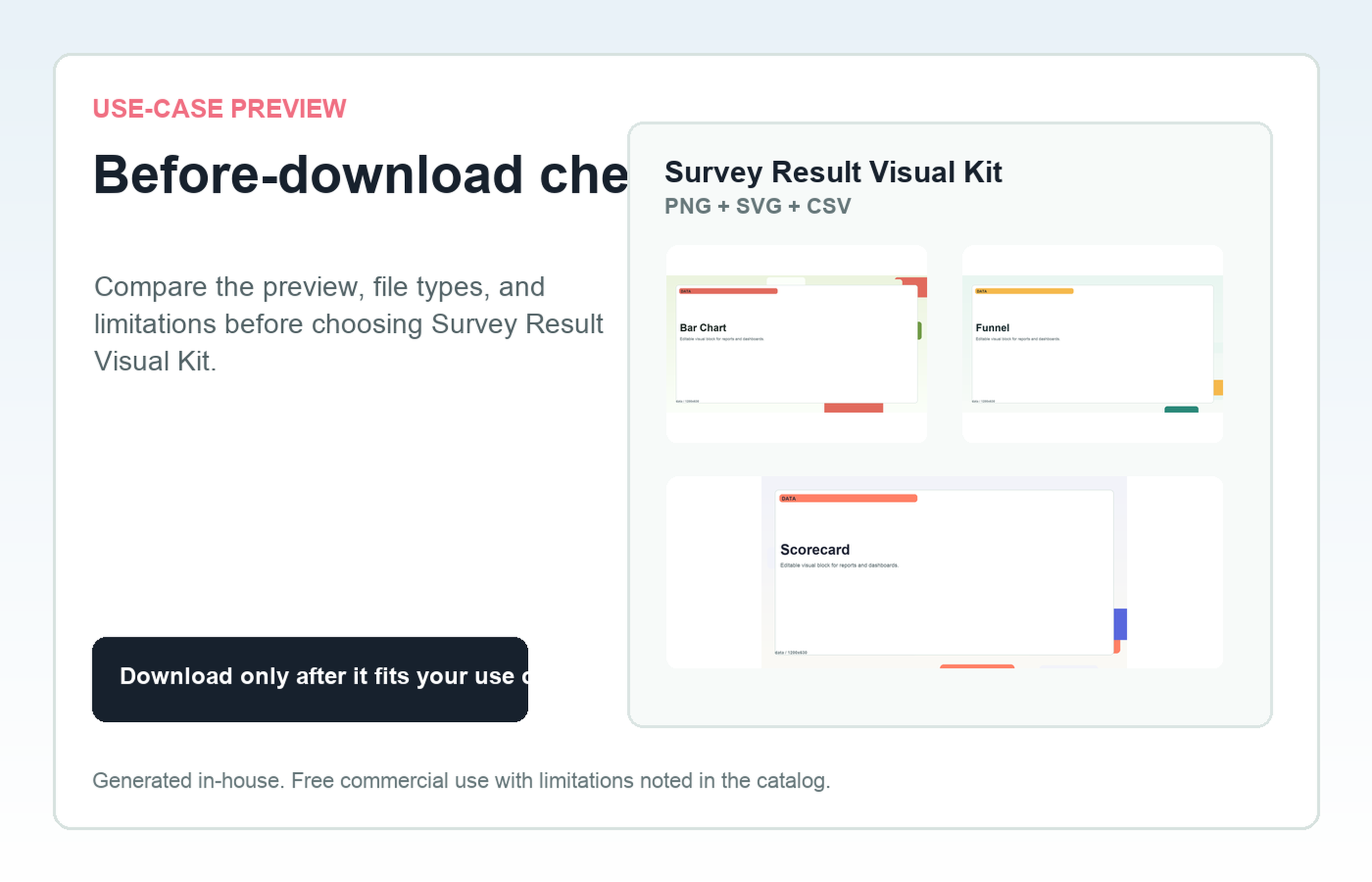 Survey Result Visual Kit Before-download check use-case preview