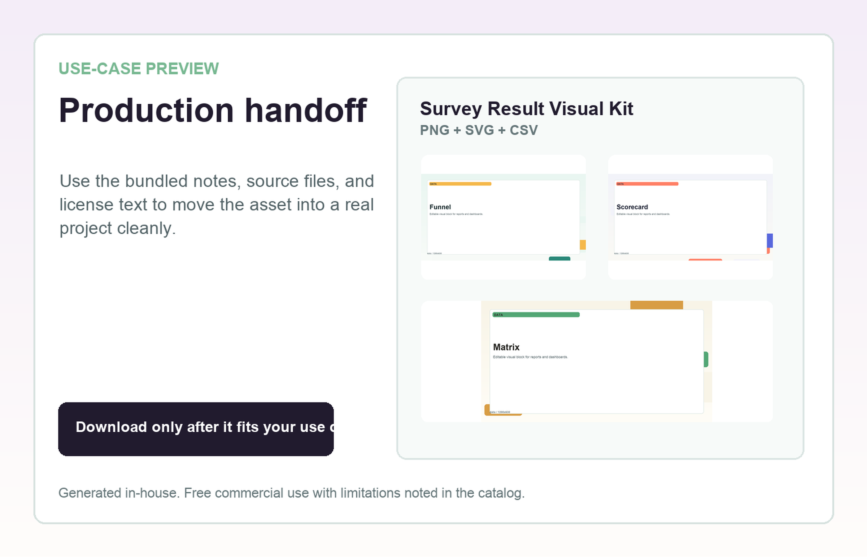Survey Result Visual Kit Production handoff use-case preview