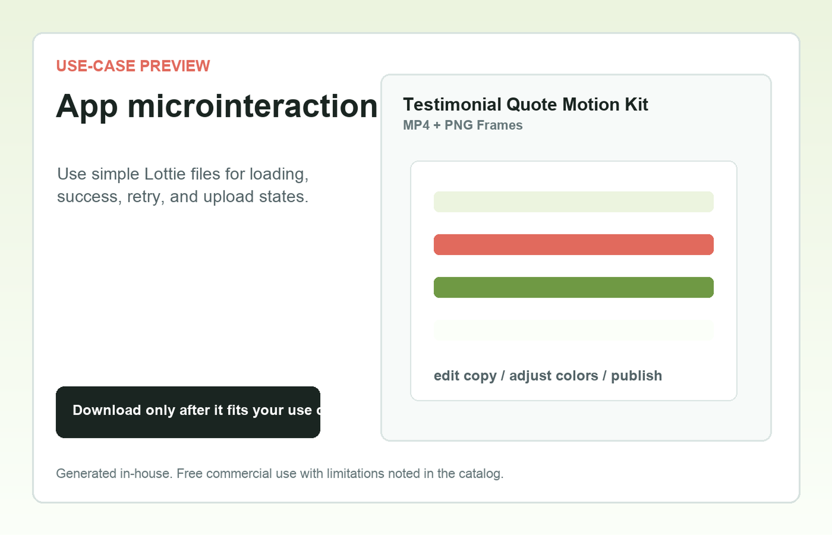 Testimonial Quote Motion Kit App microinteraction use-case preview