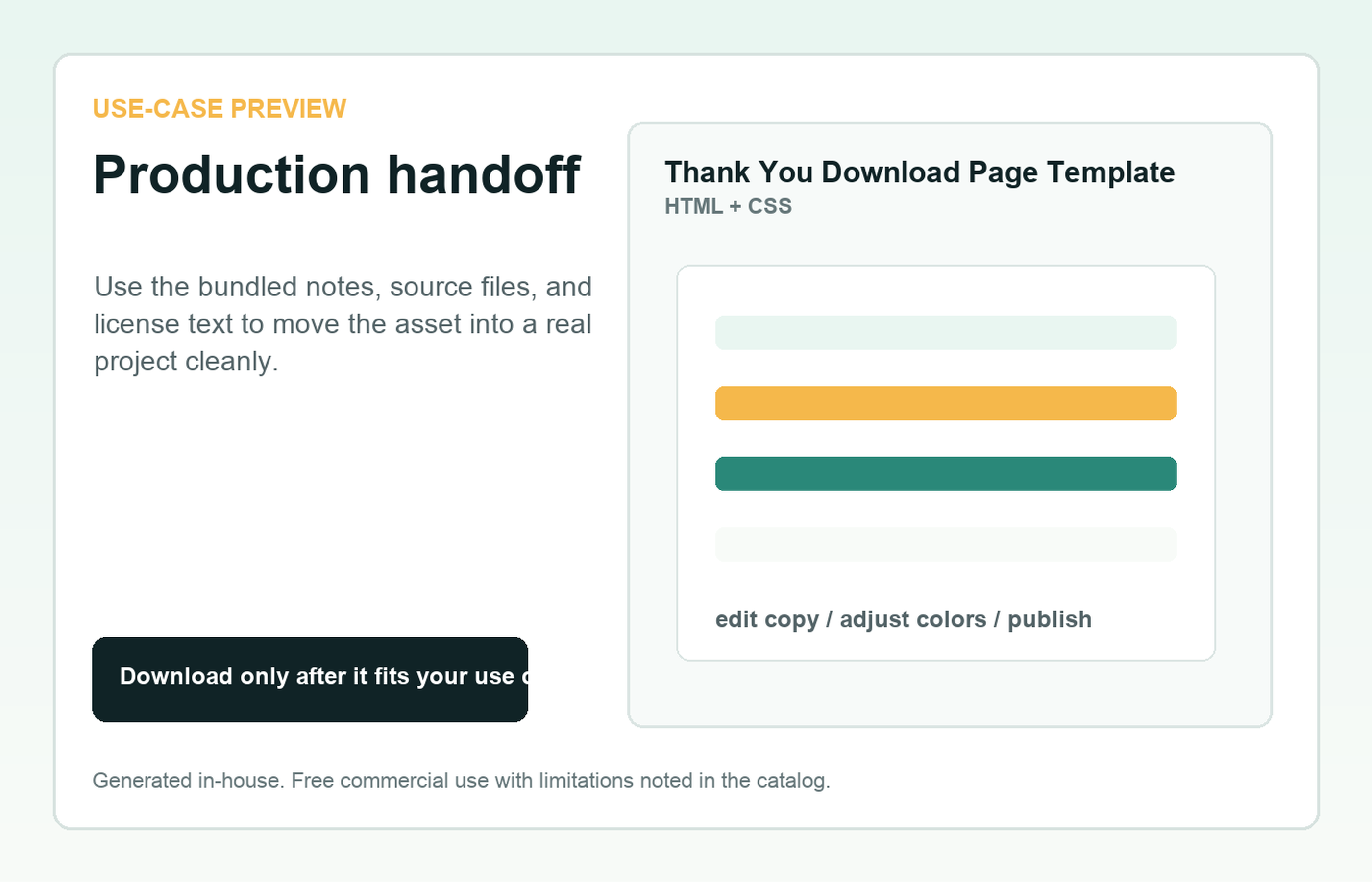 Thank You Download Page Template Production handoff use-case preview