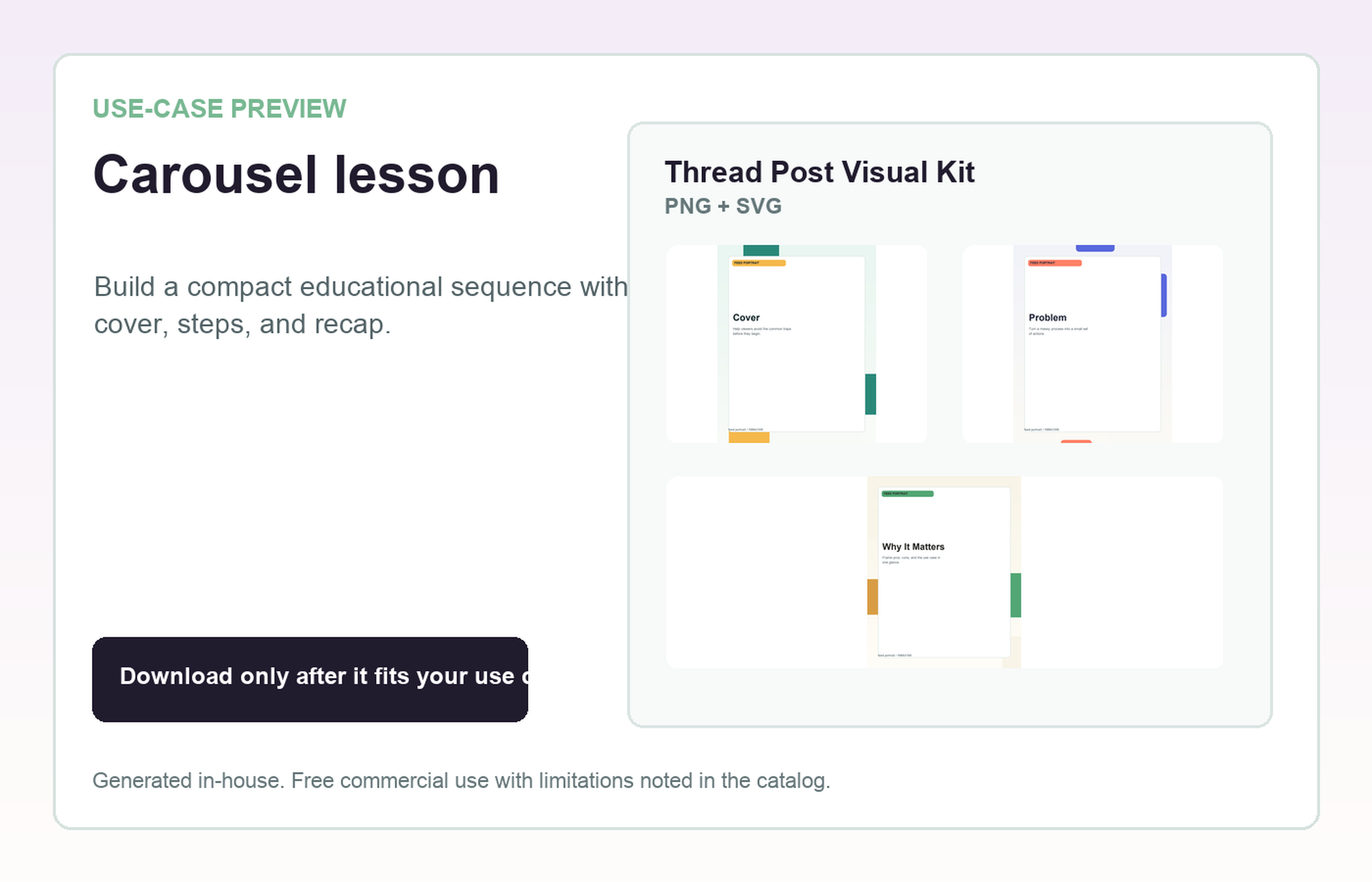 Thread Post Visual Kit Carousel lesson use-case preview