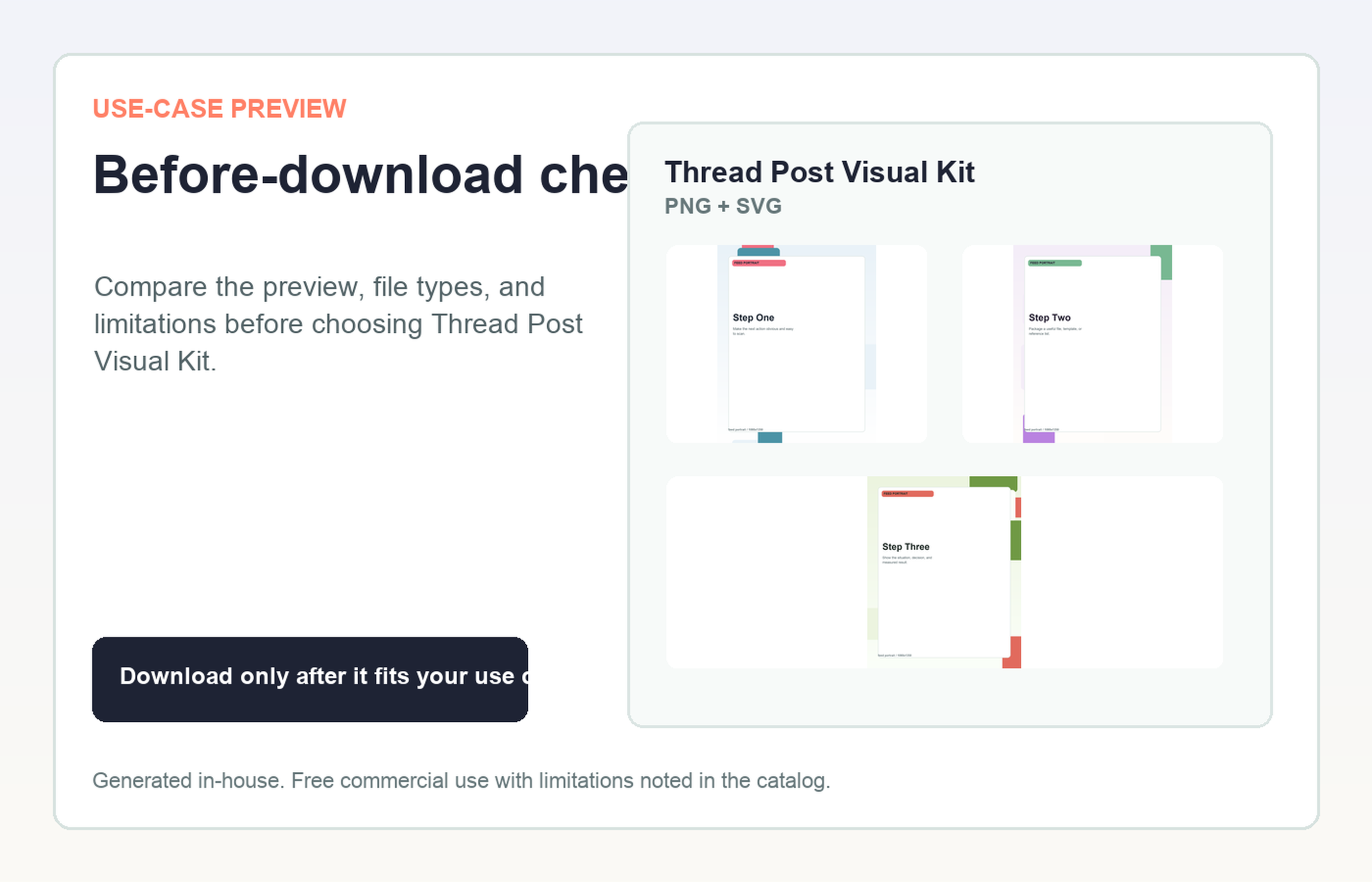 Thread Post Visual Kit Before-download check use-case preview