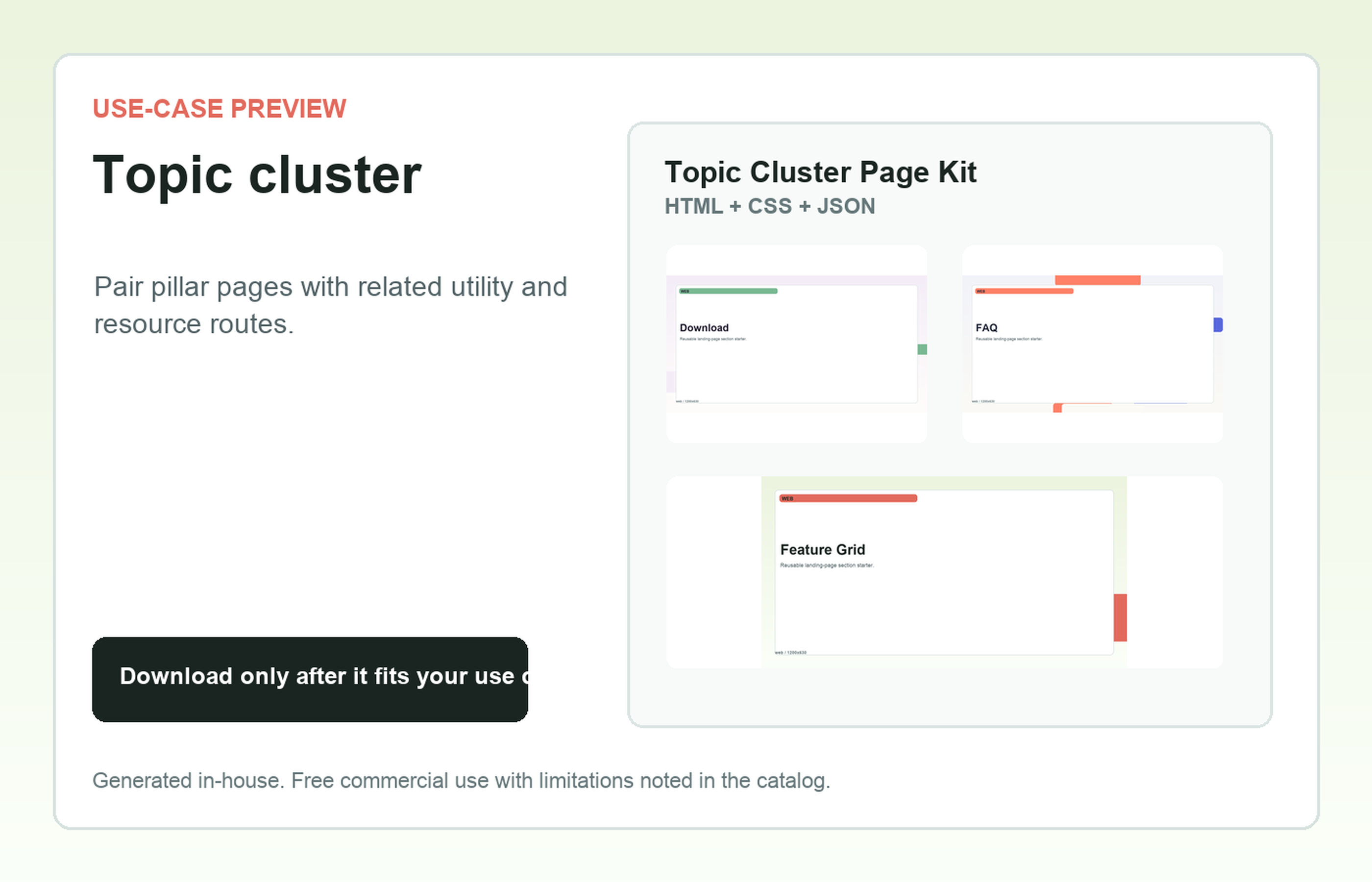Topic Cluster Page Kit Topic cluster use-case preview
