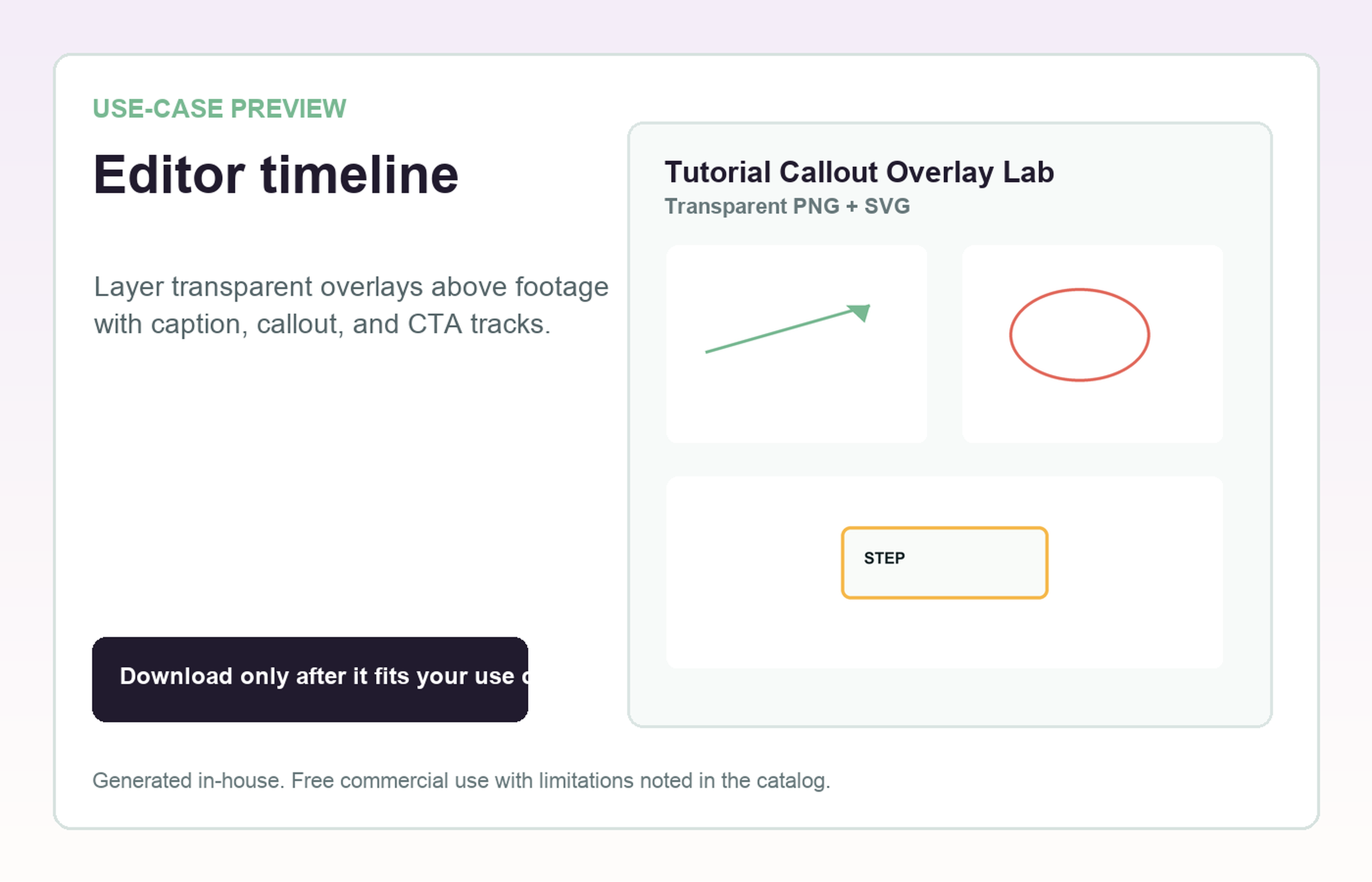 Tutorial Callout Overlay Lab Editor timeline use-case preview