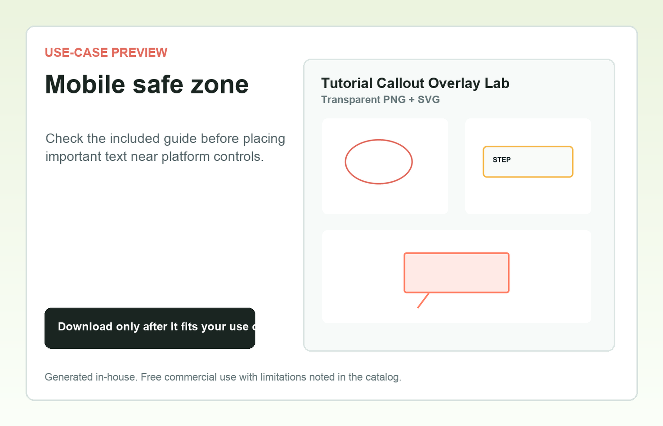Tutorial Callout Overlay Lab Mobile safe zone use-case preview