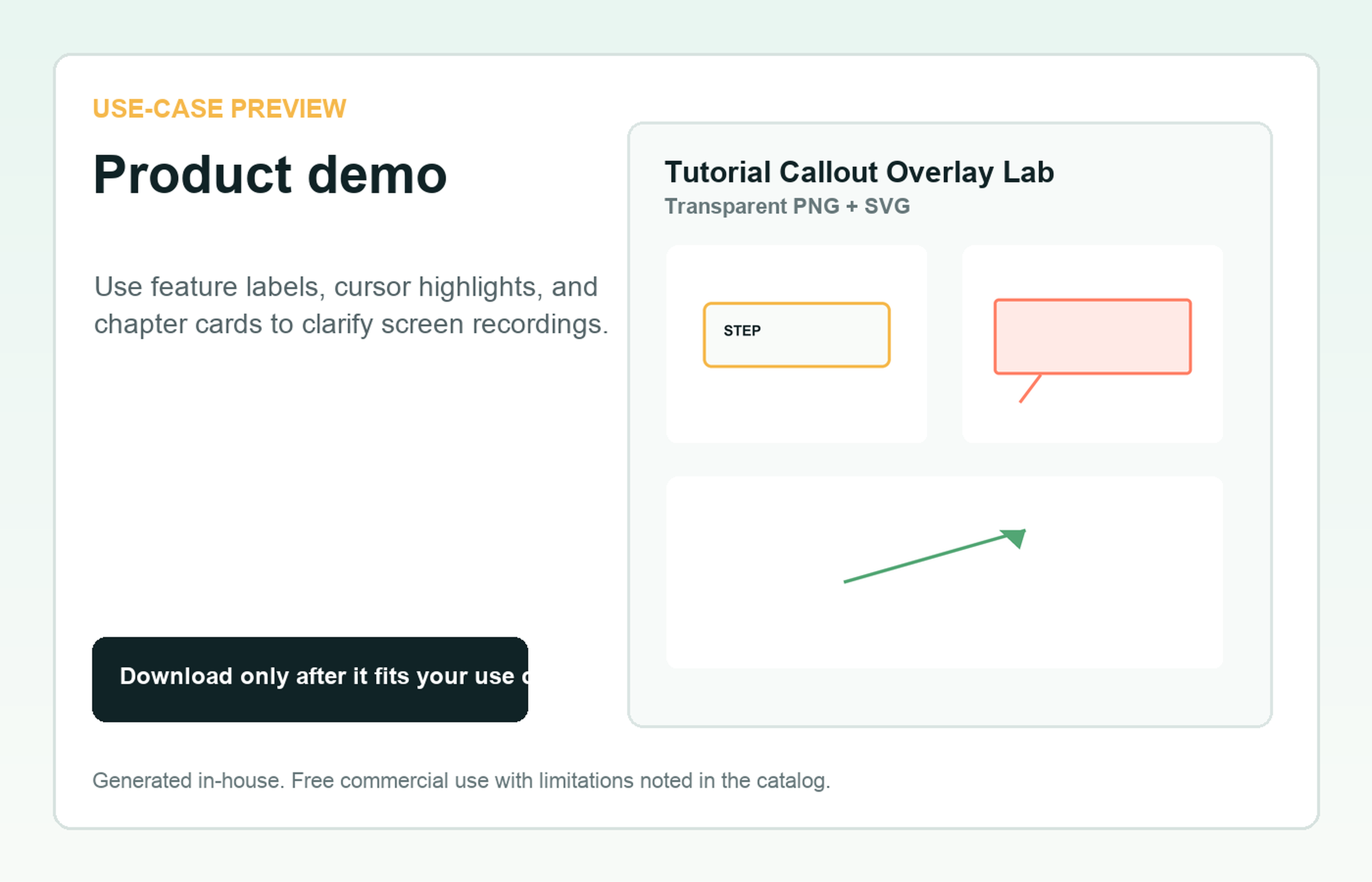 Tutorial Callout Overlay Lab Product demo use-case preview