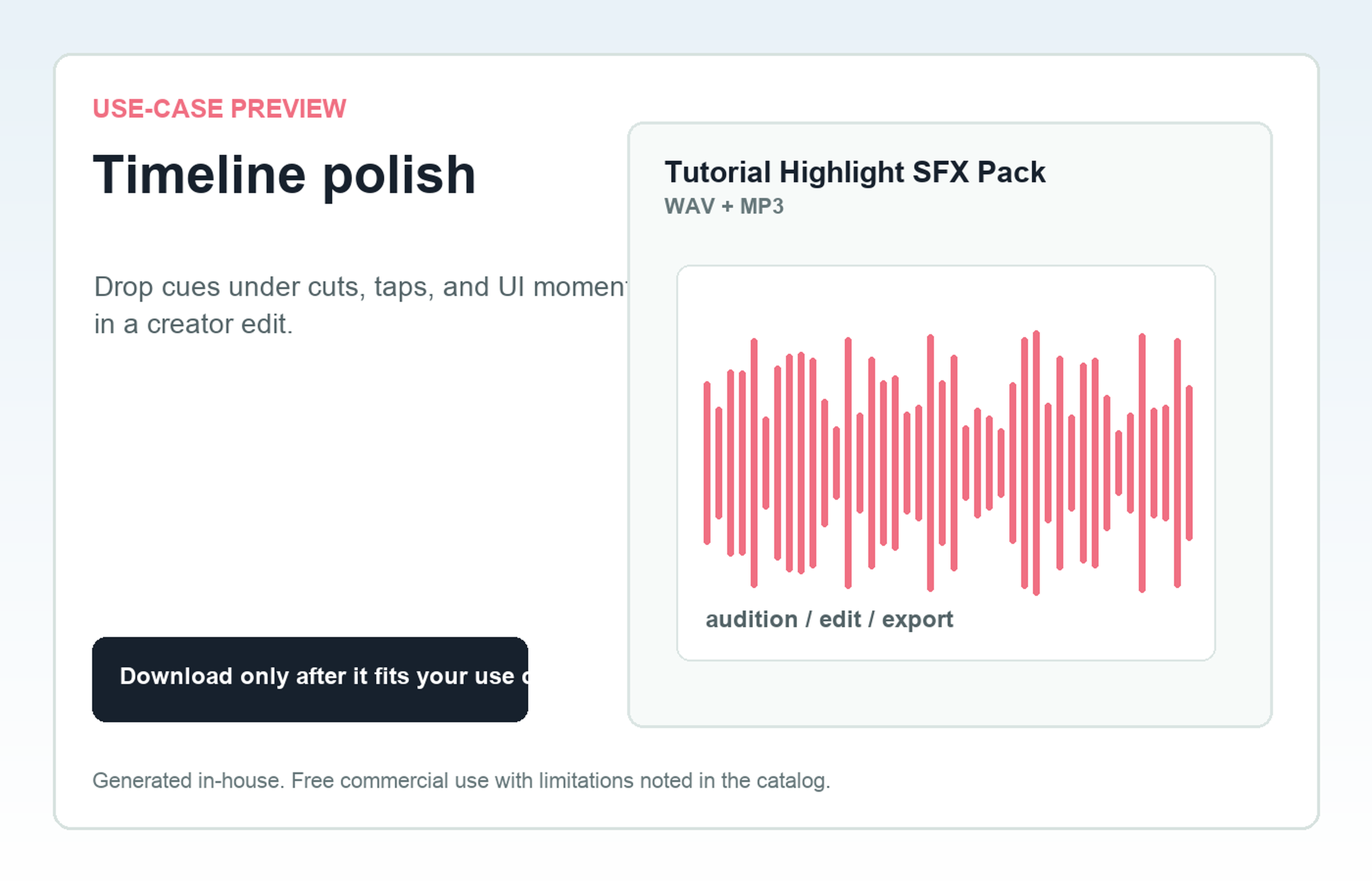 Tutorial Highlight SFX Pack Timeline polish use-case preview