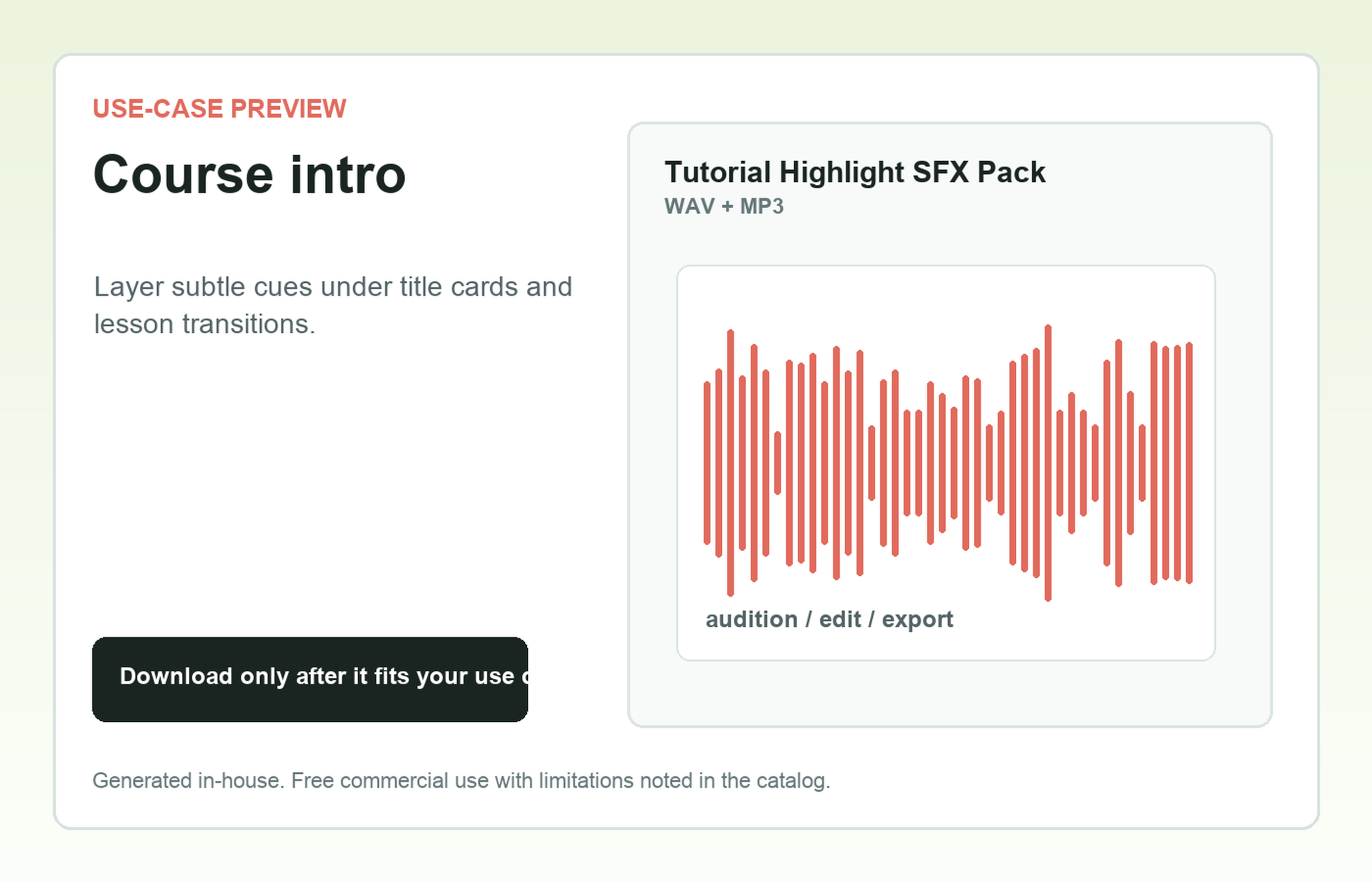Tutorial Highlight SFX Pack Course intro use-case preview