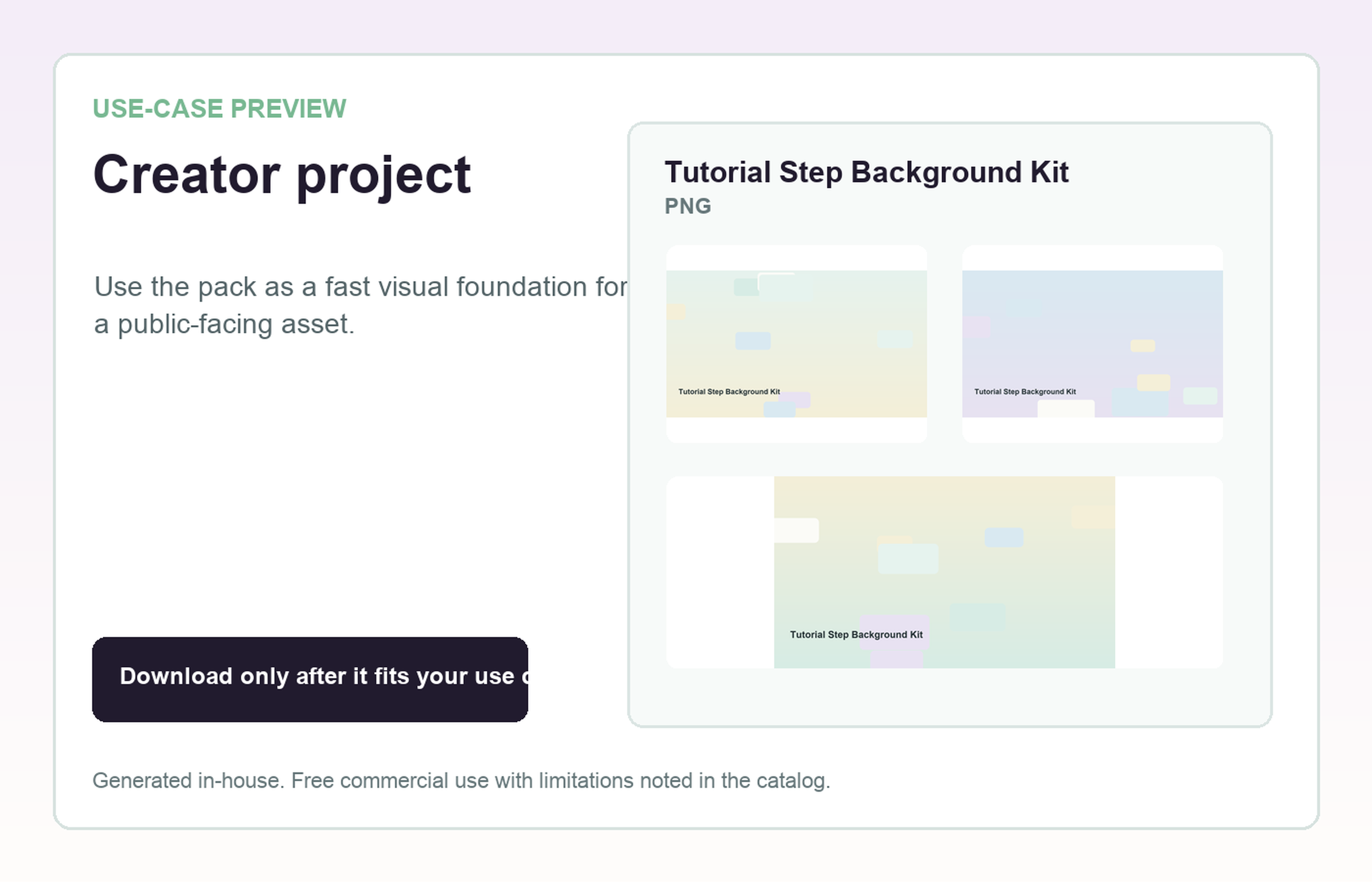 Tutorial Step Background Kit Creator project use-case preview