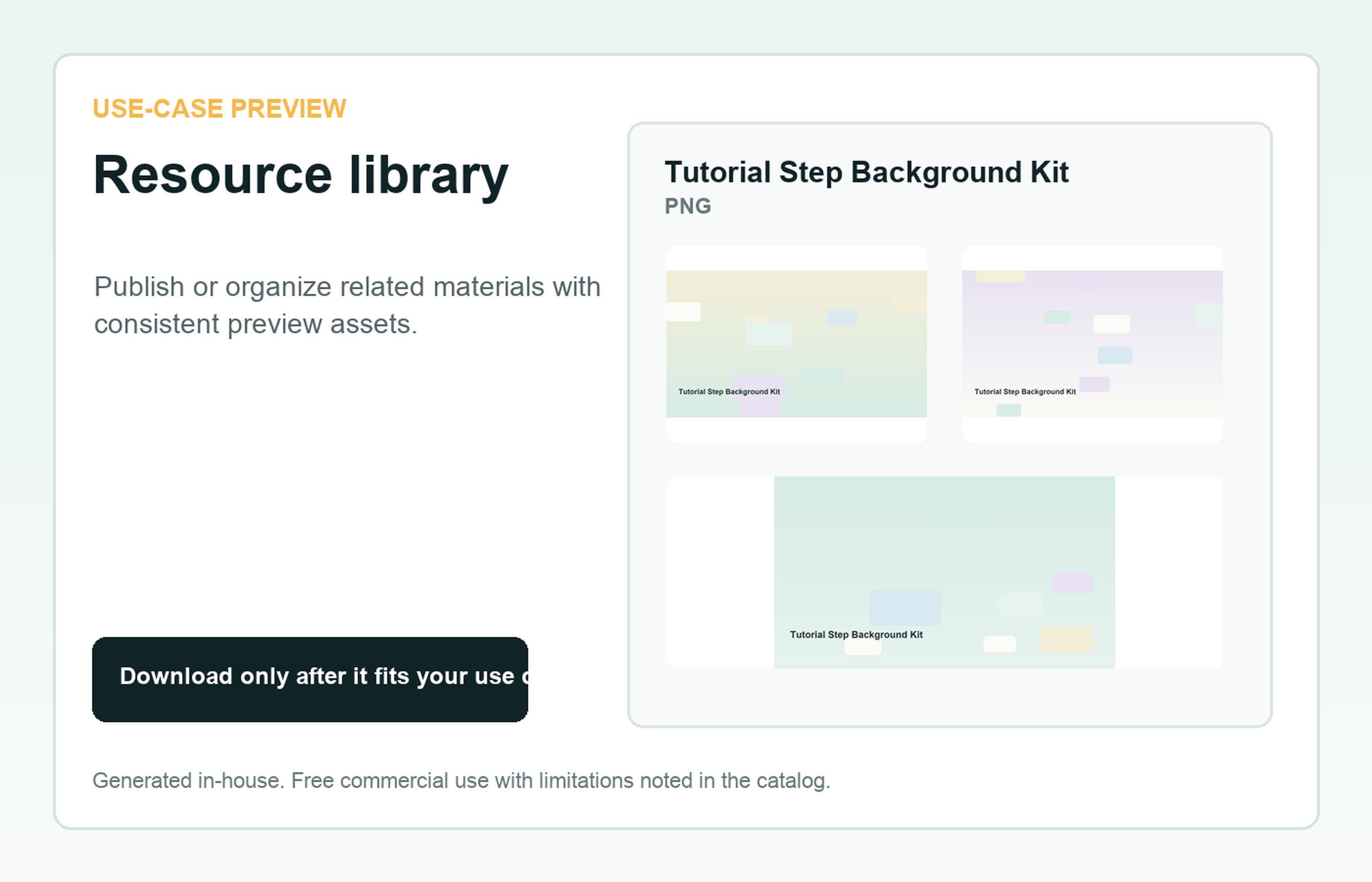 Tutorial Step Background Kit Resource library use-case preview