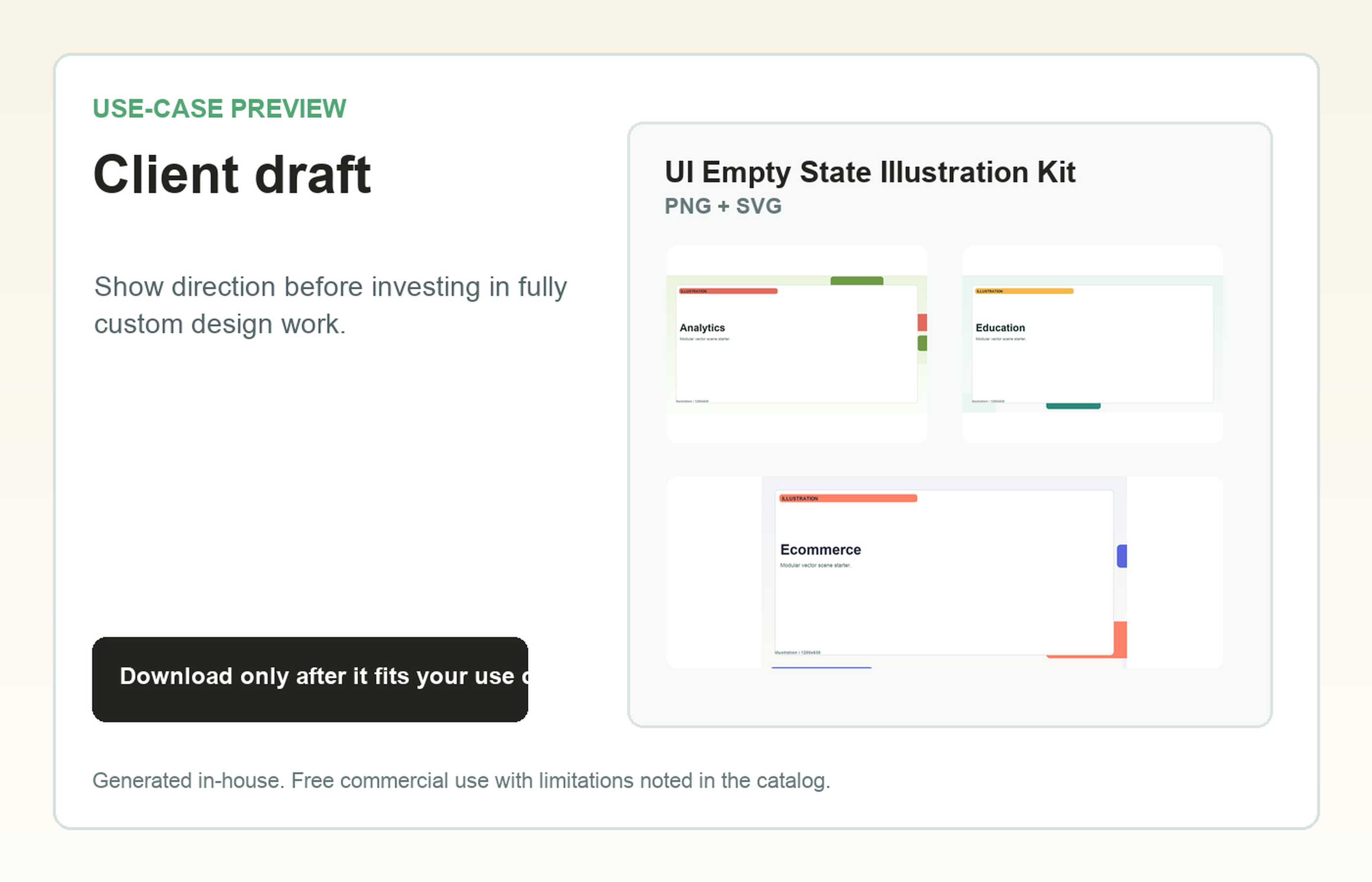 UI Empty State Illustration Kit Client draft use-case preview