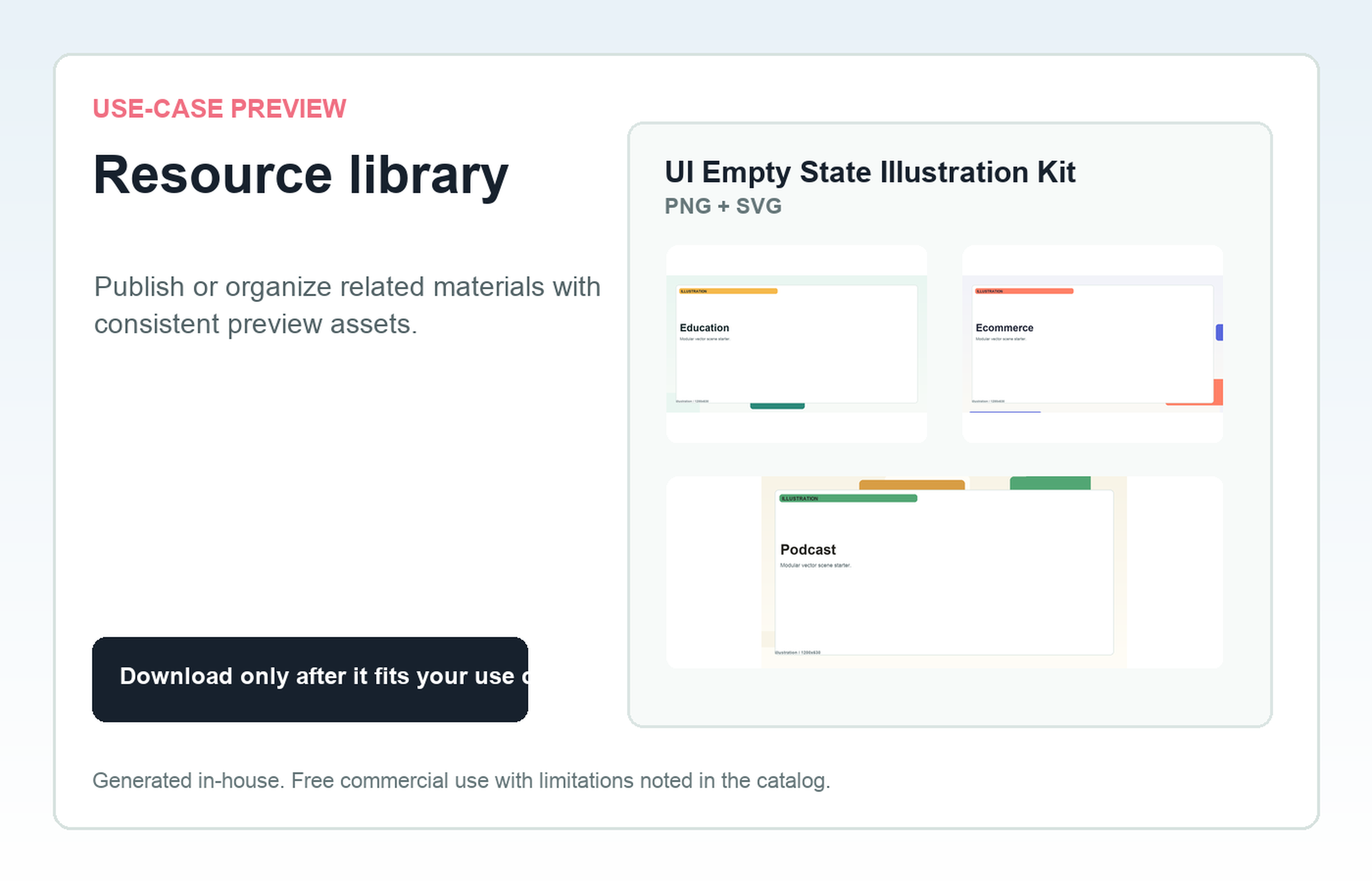 UI Empty State Illustration Kit Resource library use-case preview