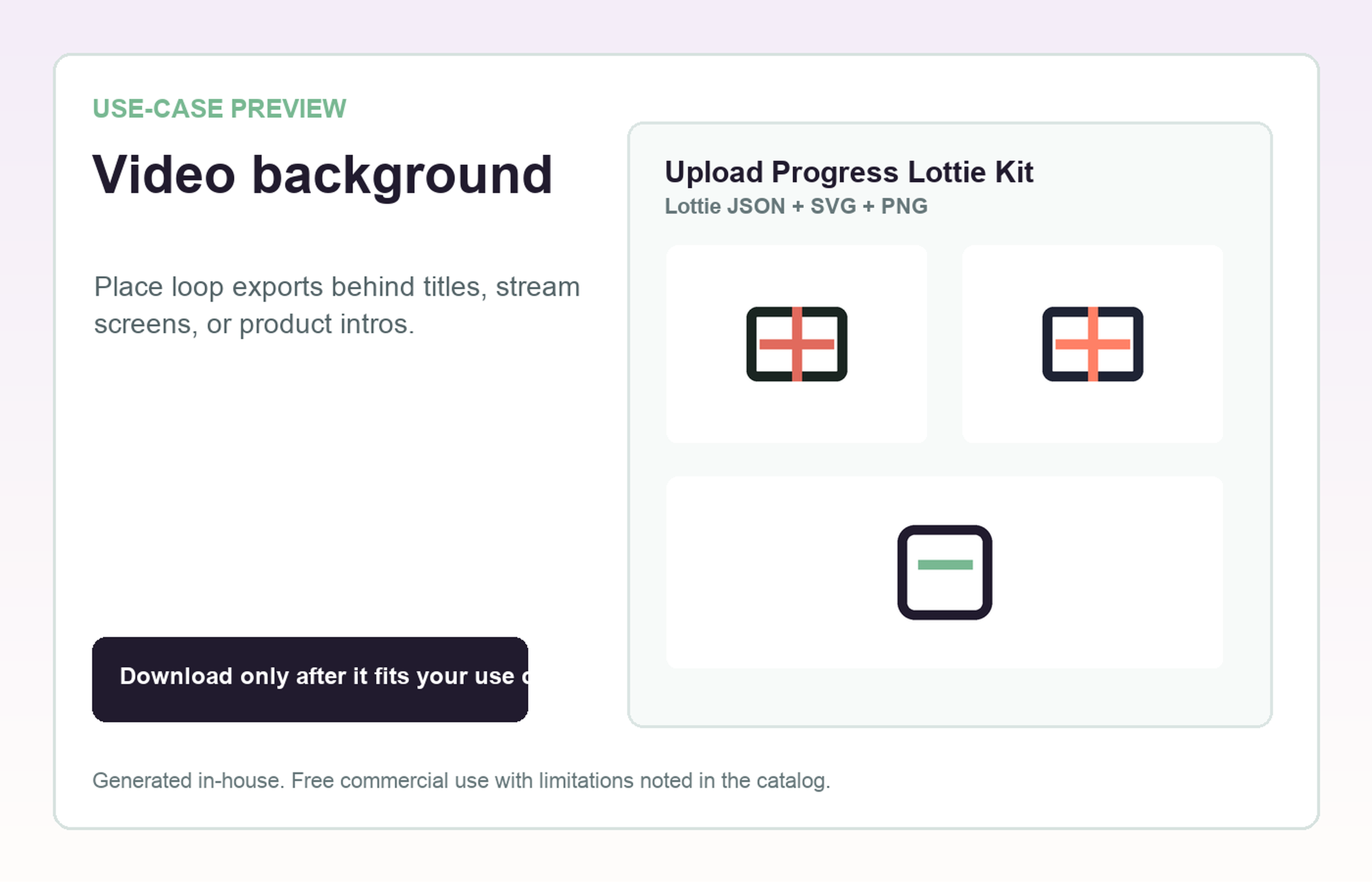 Upload Progress Lottie Kit Video background use-case preview