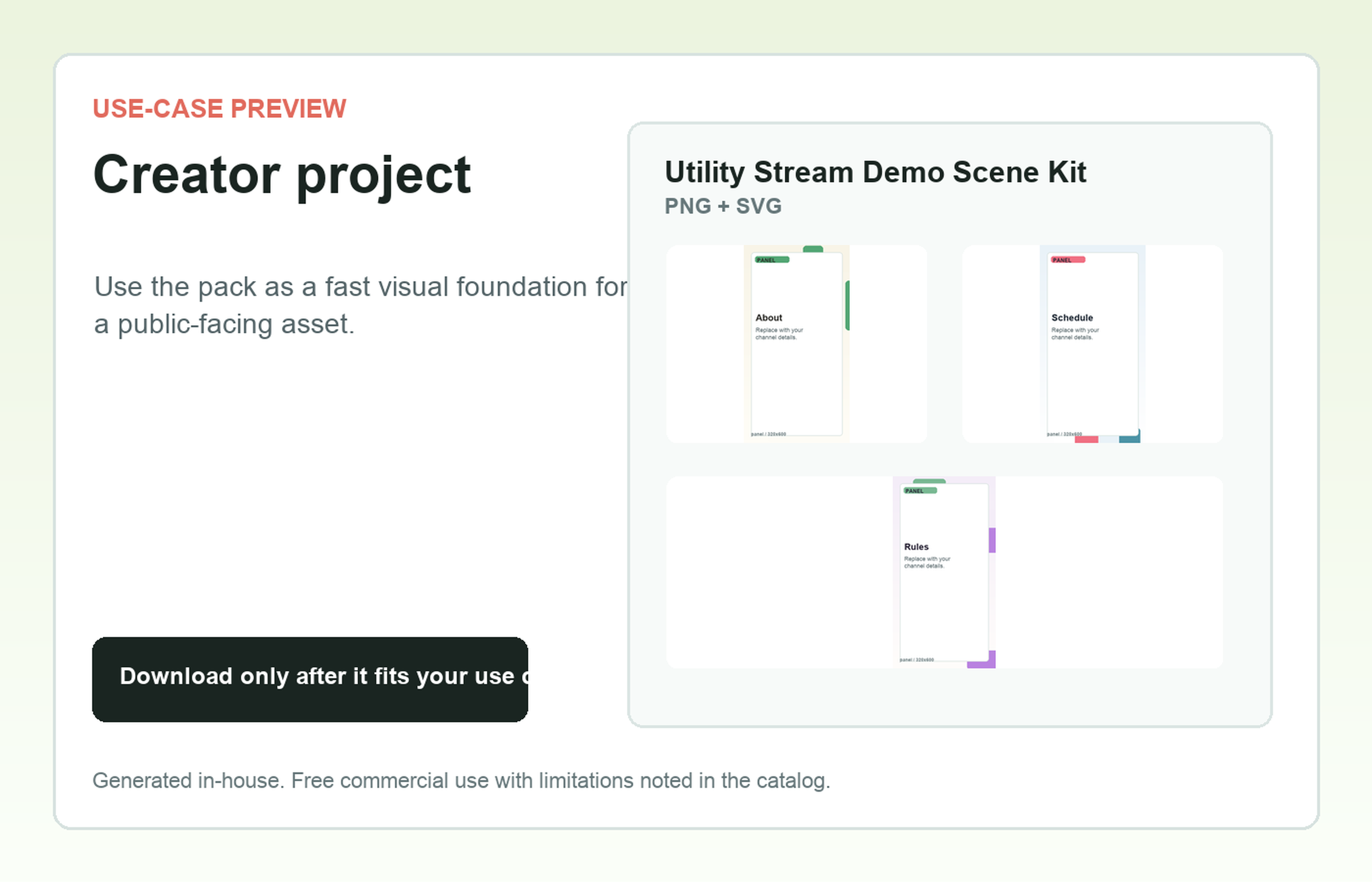 Utility Stream Demo Scene Kit Creator project use-case preview