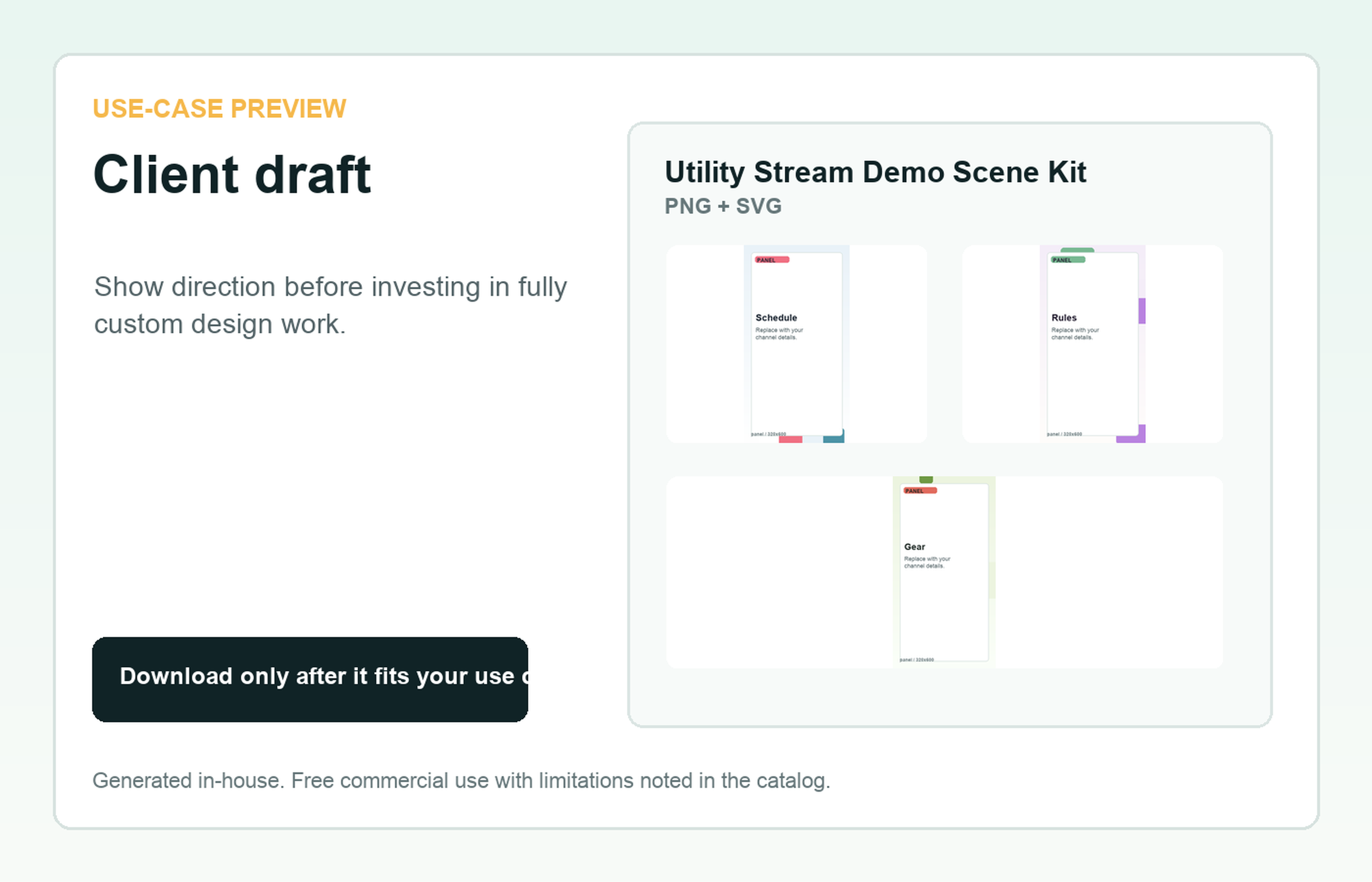 Utility Stream Demo Scene Kit Client draft use-case preview