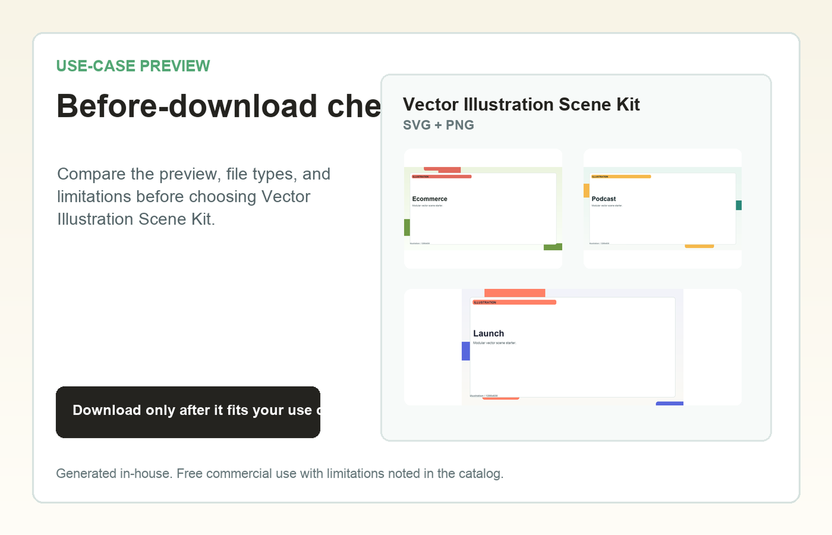 Vector Illustration Scene Kit Before-download check use-case preview
