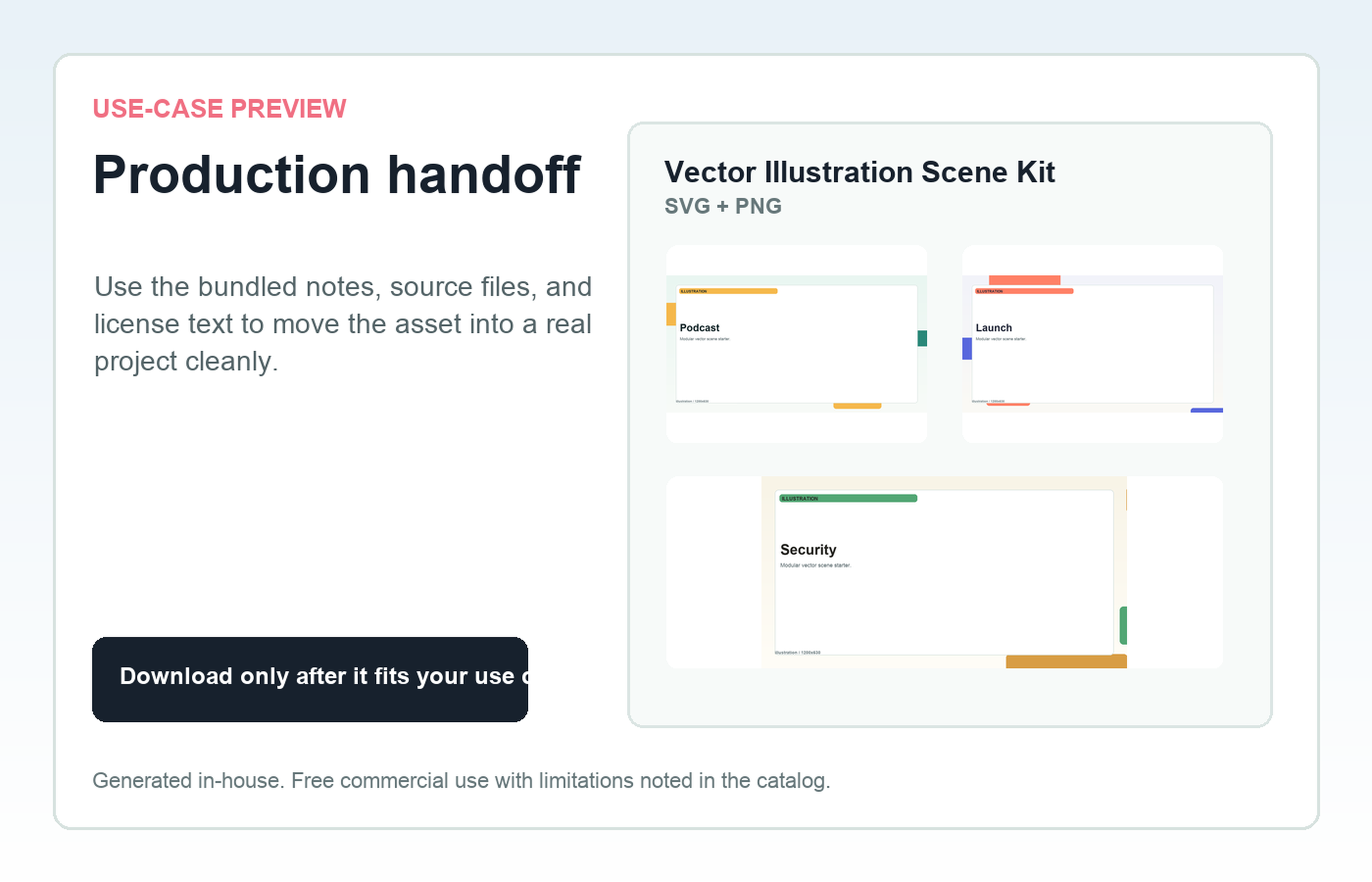Vector Illustration Scene Kit Production handoff use-case preview