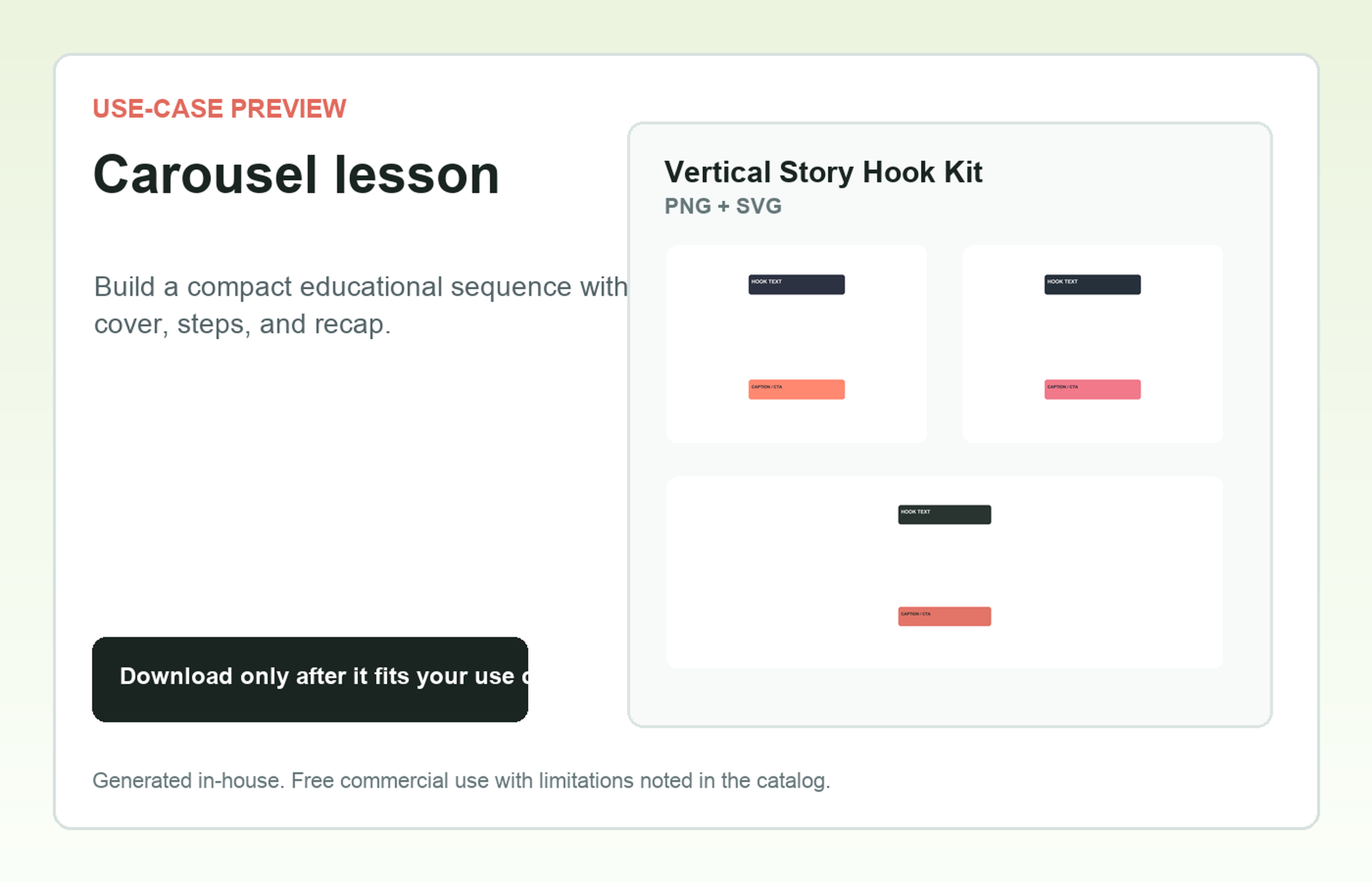 Vertical Story Hook Kit Carousel lesson use-case preview