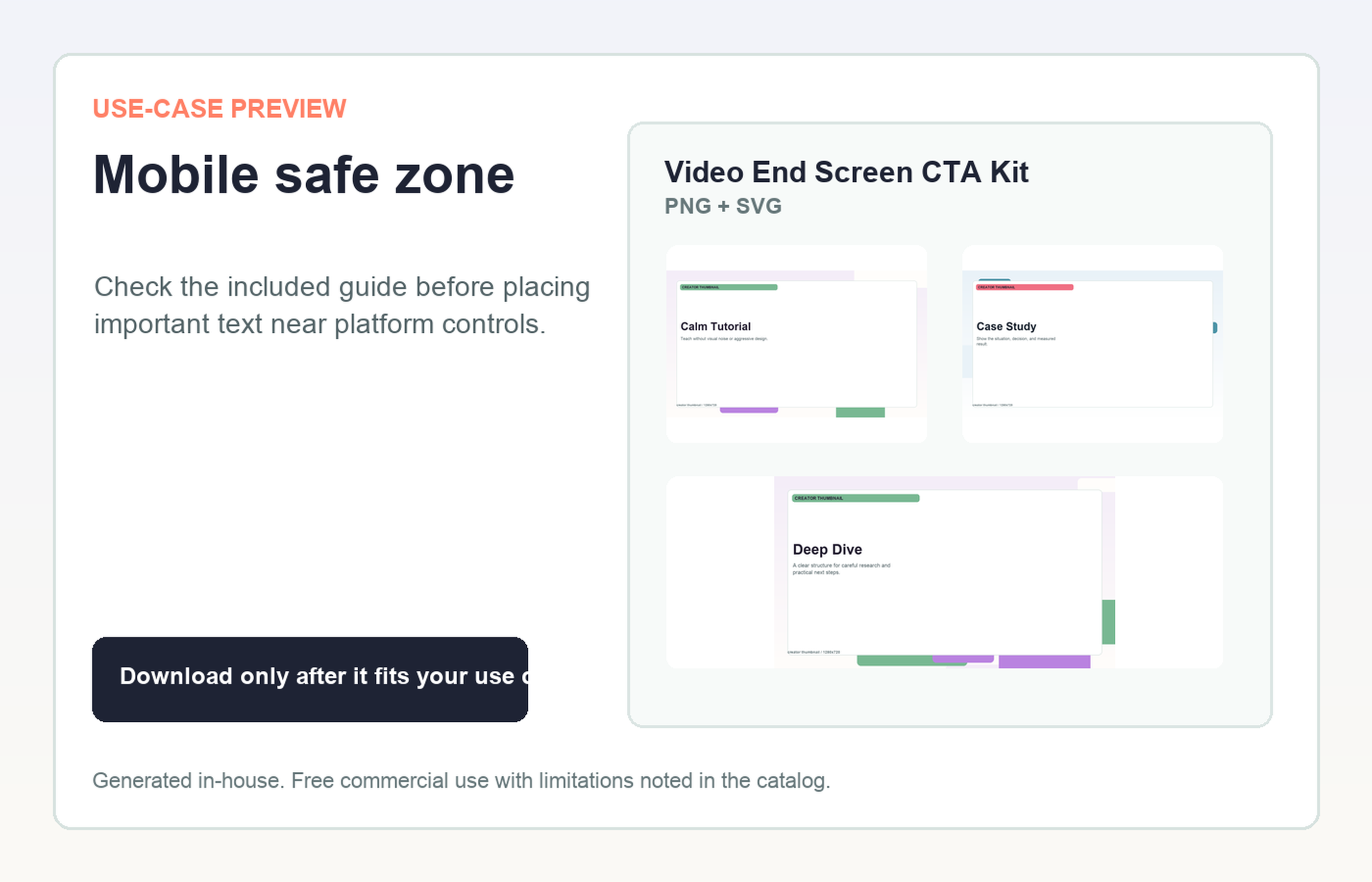 Video End Screen CTA Kit Mobile safe zone use-case preview