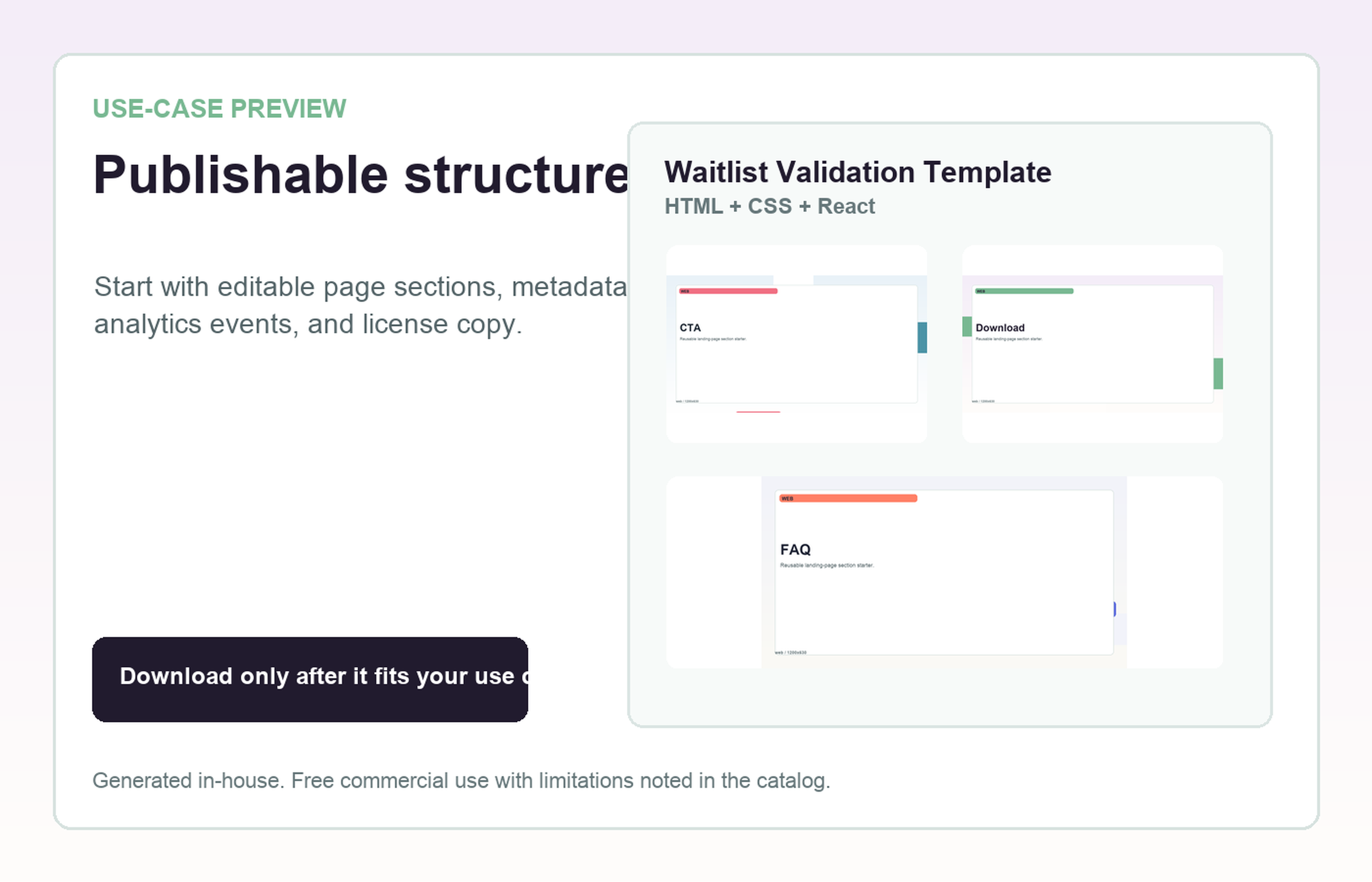 Waitlist Validation Template Publishable structure use-case preview
